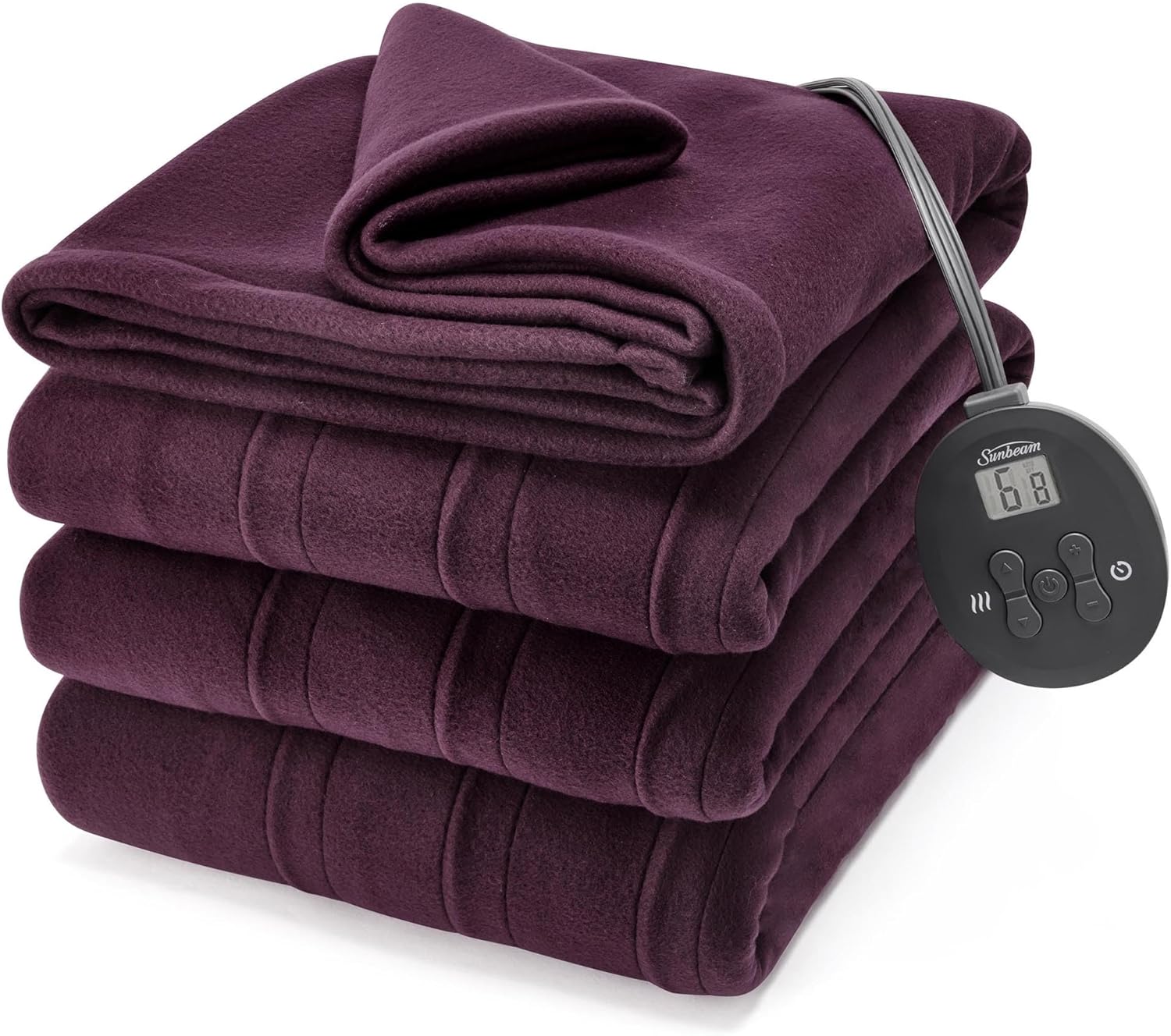 Sunbeam Royal Ultra Rodeen Blue Plaid Heated Personal Throw / Blanket, Cozy-Warm, Adjustable Heat Settings