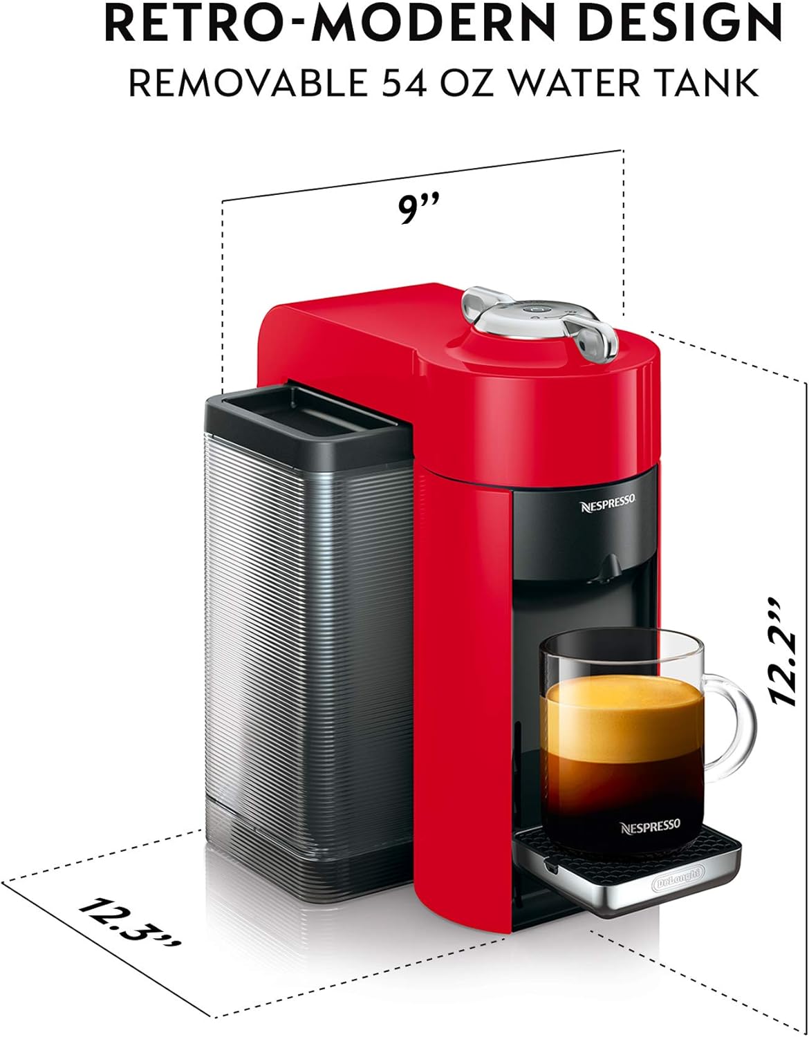 Nespresso Vertuo Coffee and Espresso Maker,1597 ml, by De'Longhi, Graphite Metal