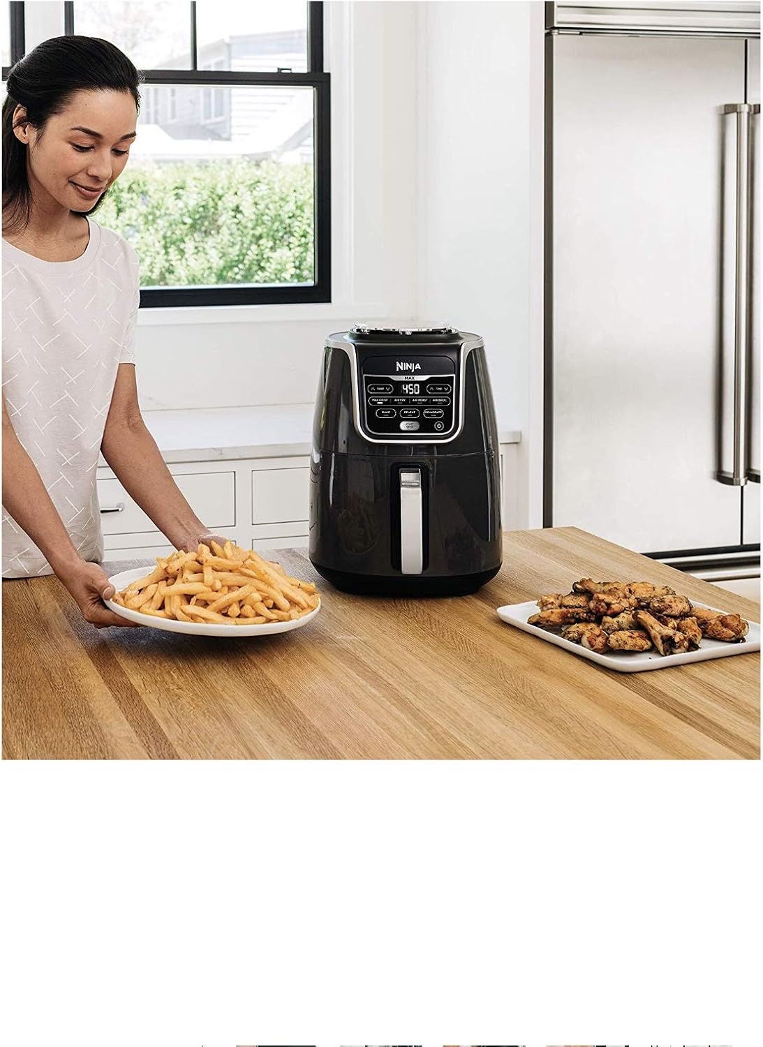 Ninja Air Fryer, Roast, Bake, Air Fry, Roast, Broil, Reheats, & Dehydrates, 4-in-1, Fries, Frozen Food, Veggies, and Juicy Meat, Less Oil, Easy Meals, Healthy Meals