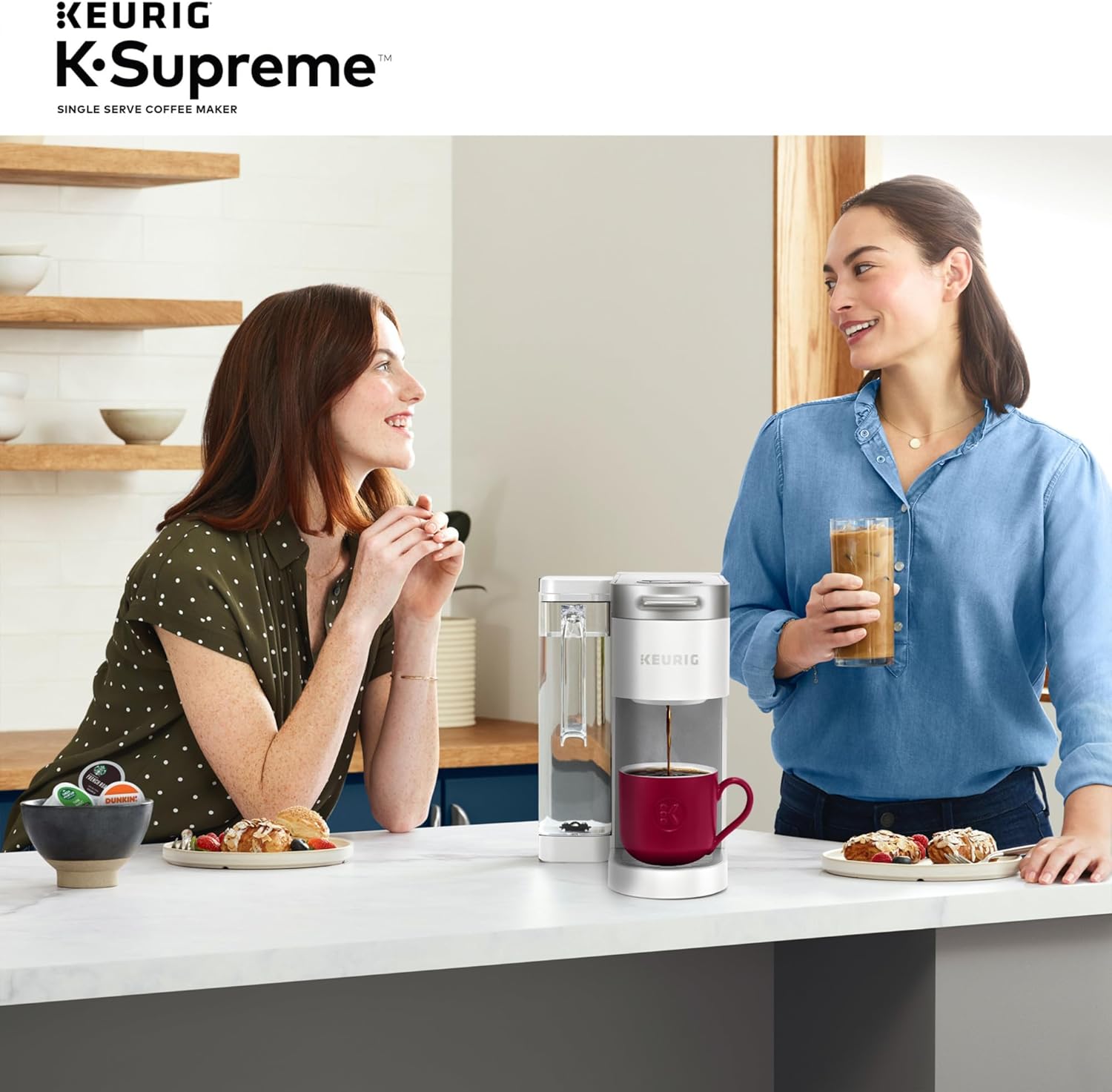 Keurig K-Supreme Single Serve K-Cup Pod Coffee Maker, MultiStream Technology, 4 Brew Sizes, 66oz Dual-Position Removable Reservoir, Black