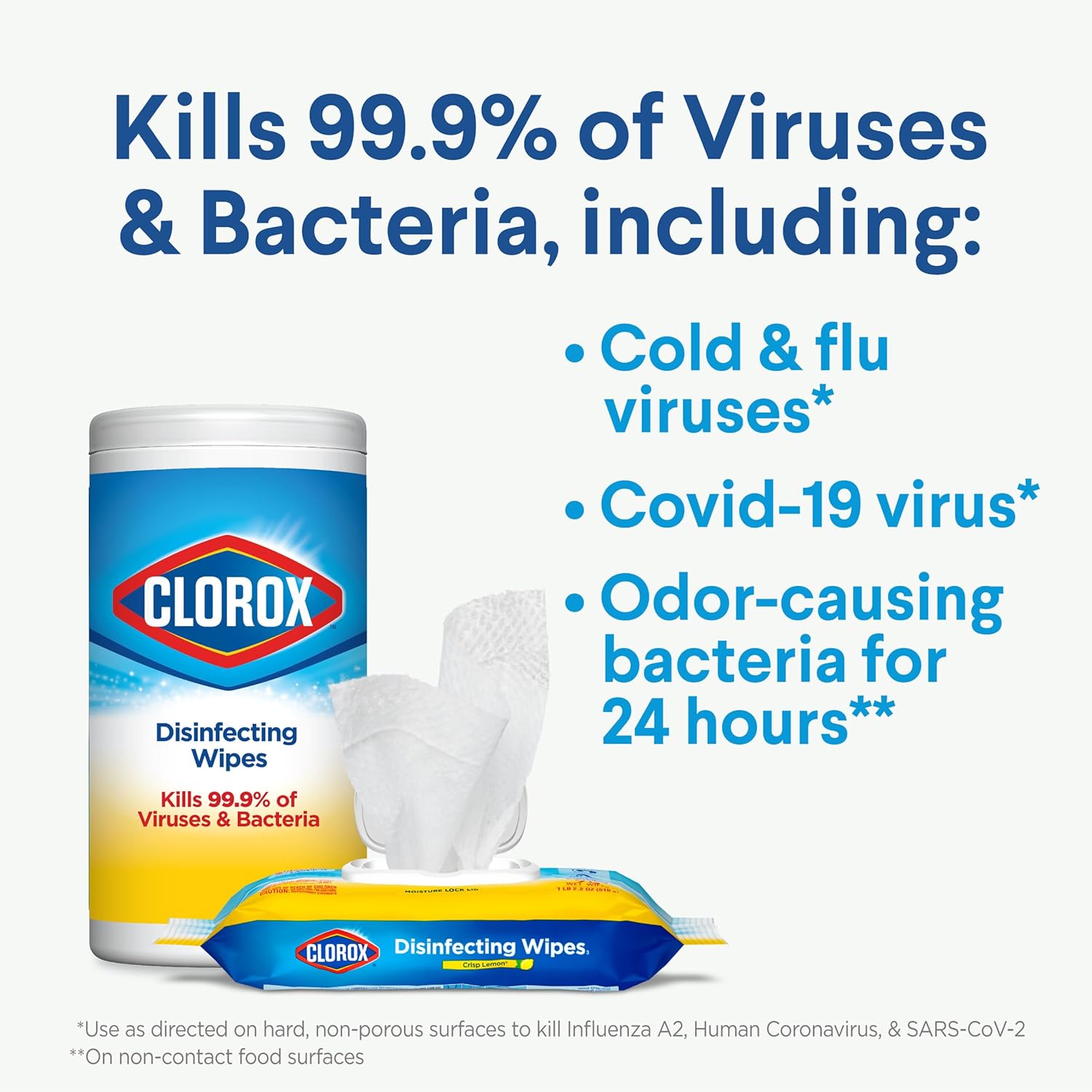 Clorox Disinfecting Wipes Value Pack, Cleaning Wipes, 35 Count Each, Pack of 15 (Package May Vary)