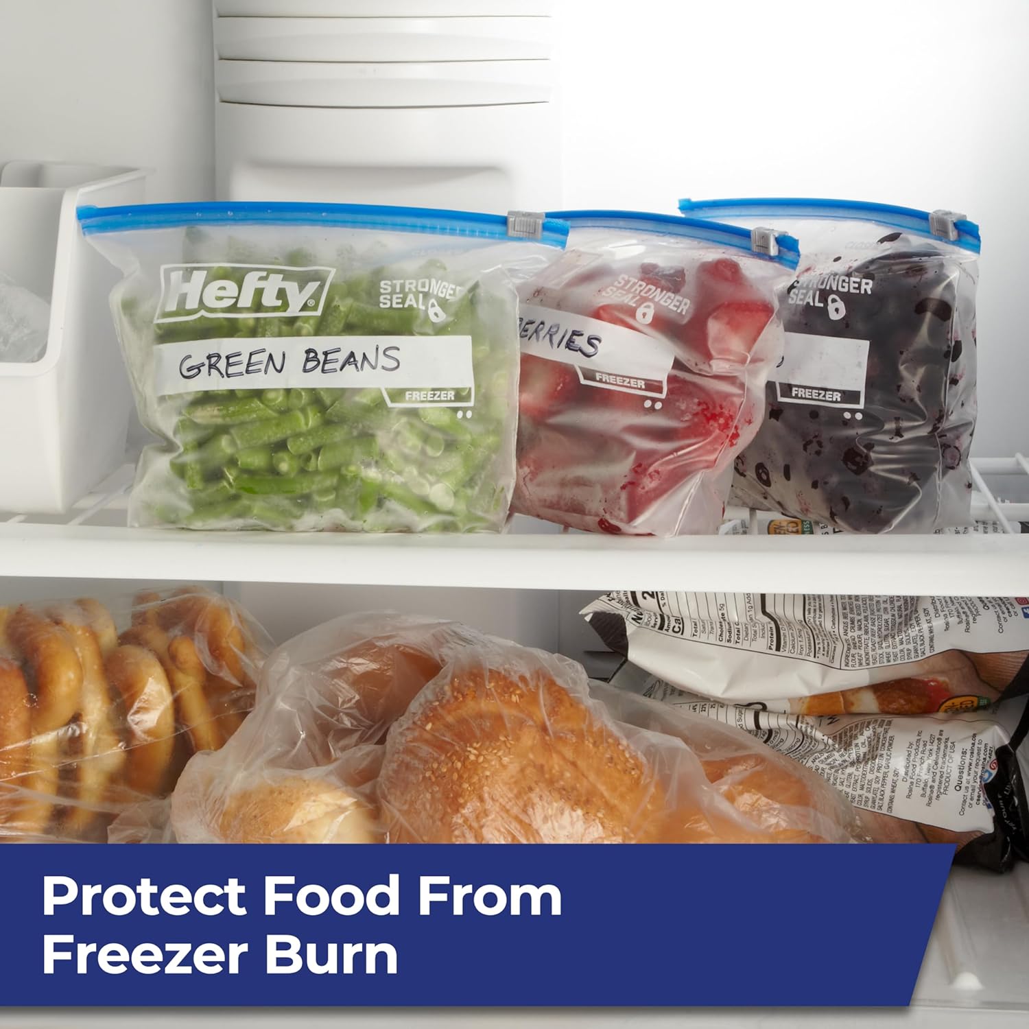 Hefty Slider Freezer Storage Bags, Gallon Size, 56 Count