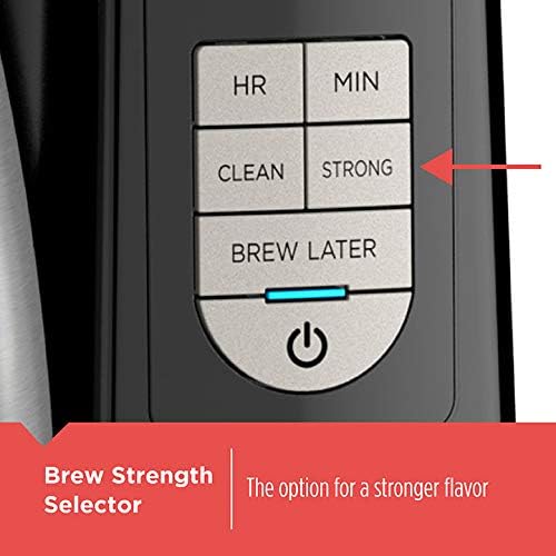 BLACK+DECKER 12 Cup Thermal Programmable Coffee Maker with Brew Strength and VORTEX Technology, Black/Steel