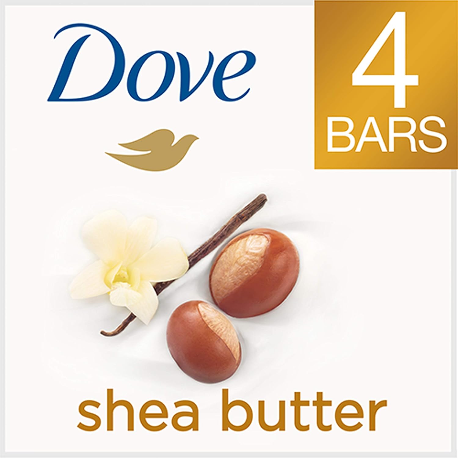Dove Beauty Bar Gentle Skin Cleanser Shea Butter 8 Bars Moisturizing for Gentle Soft Skin Care More Moisturizing Than Bar Soap 3.75 oz