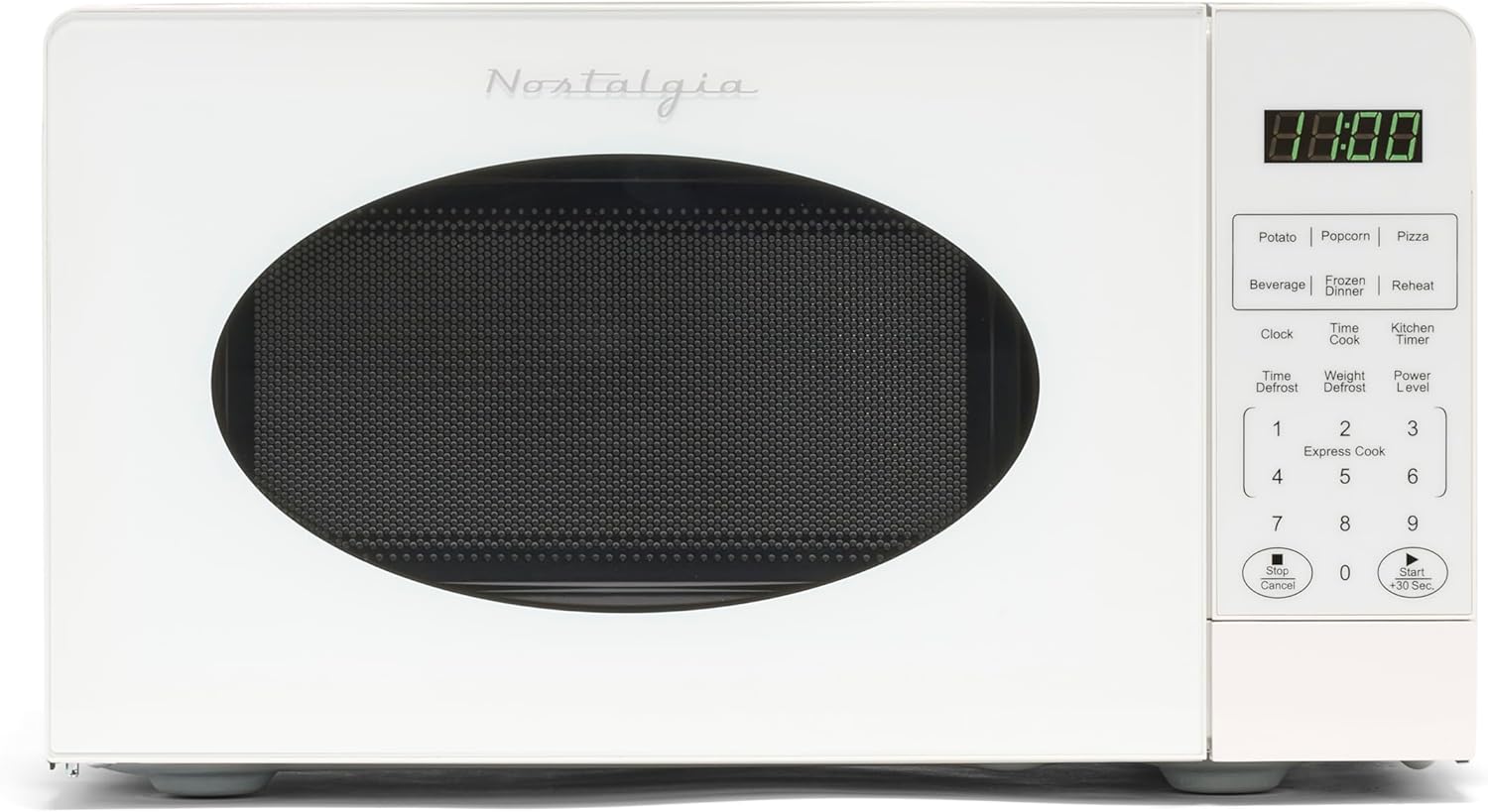 Nostalgia Retro Compact Countertop Microwave Oven - 0.7 Cu. Ft. - 700-Watts with LED Digital Display - Child Lock - Easy Clean Interior - Aqua