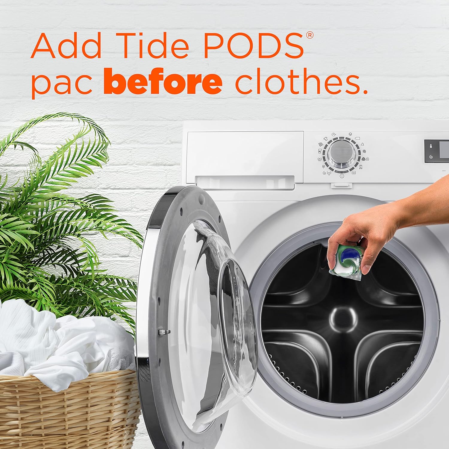 Tide Power PODs Hygienic Clean Heavy Duty Liquid Laundry Detergent Pacs HE Compatible 45 Count Hypoallergenic Free and Clear of Dyes and Perfumes For Visible and Invisible Dirt