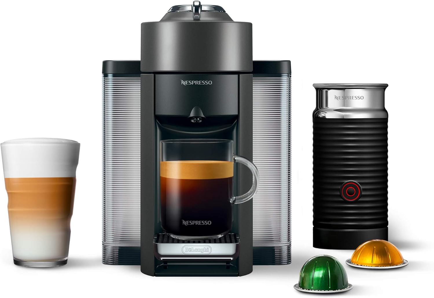Nespresso Vertuo Coffee and Espresso Maker,1597 ml, by De'Longhi, Graphite Metal