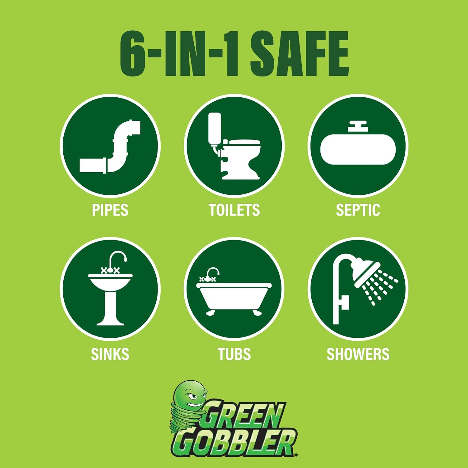 Green Gobbler Drain Clog Remover & Drain Cleaner Powder | 20+ Treatments | Drain Maintenance Breaks Down Grease, Paper, Fat & Oil | Septic Safe