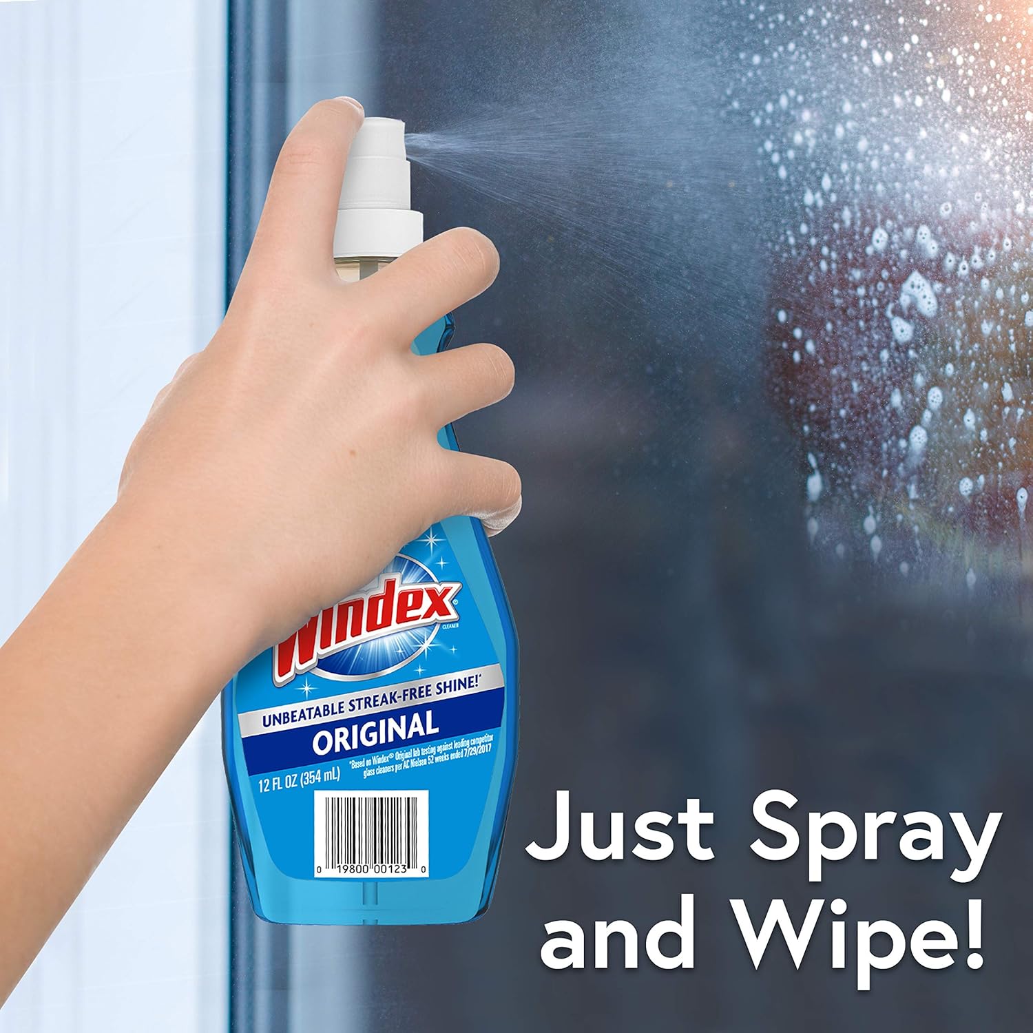Windex Glass and Window Cleaner Spray Bottle, Bottle Made from 100% Recycled Plastic, Surface Cleaning Spray, Original Blue Scent, 23 Fl Oz (Pack of 2)