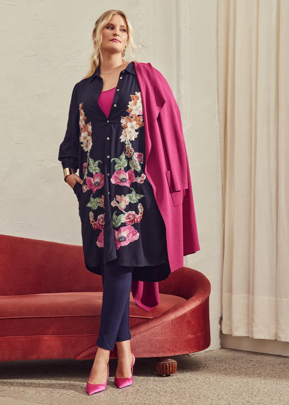 Natural Bouquet Patchwork Shirt