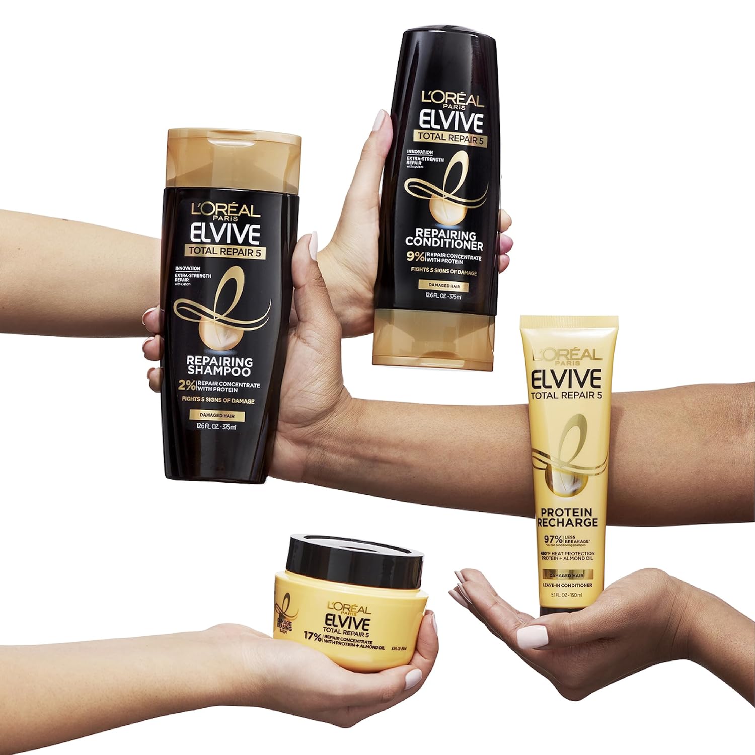 L'Oreal Paris Elvive Total Repair 5 Damage-Erasing Balm with Almond and Protein, 8.5 Ounce