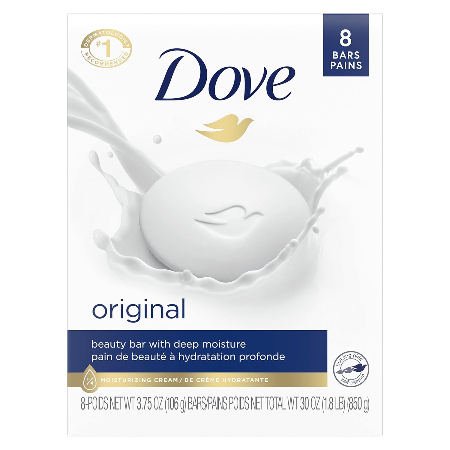Dove Beauty Bar Gentle Skin Cleanser Moisturizing for Gentle Soft Skin Care Original Made With 1/4 Moisturizing Cream 3.75 oz, 14 Bars