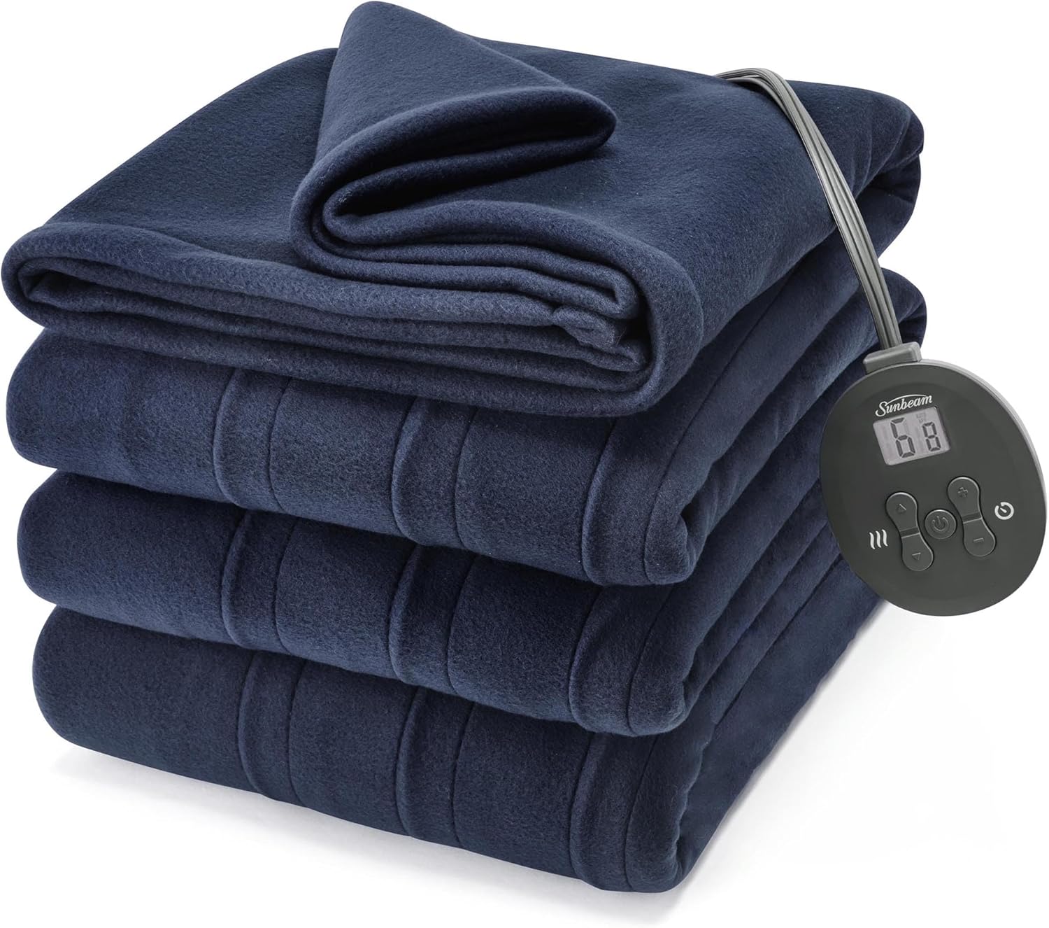 Sunbeam Royal Ultra Rodeen Blue Plaid Heated Personal Throw / Blanket, Cozy-Warm, Adjustable Heat Settings