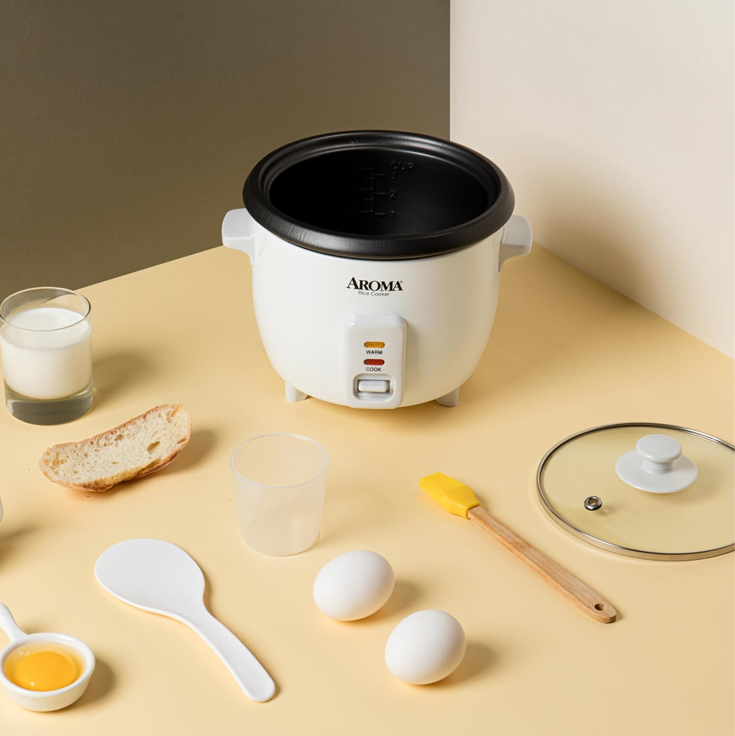 Aroma Housewares ARC-363-1NGB 3 Uncooked/6 Cups Cooked Rice Cooker, Steamer, Multicooker, 2-6 cups, Black