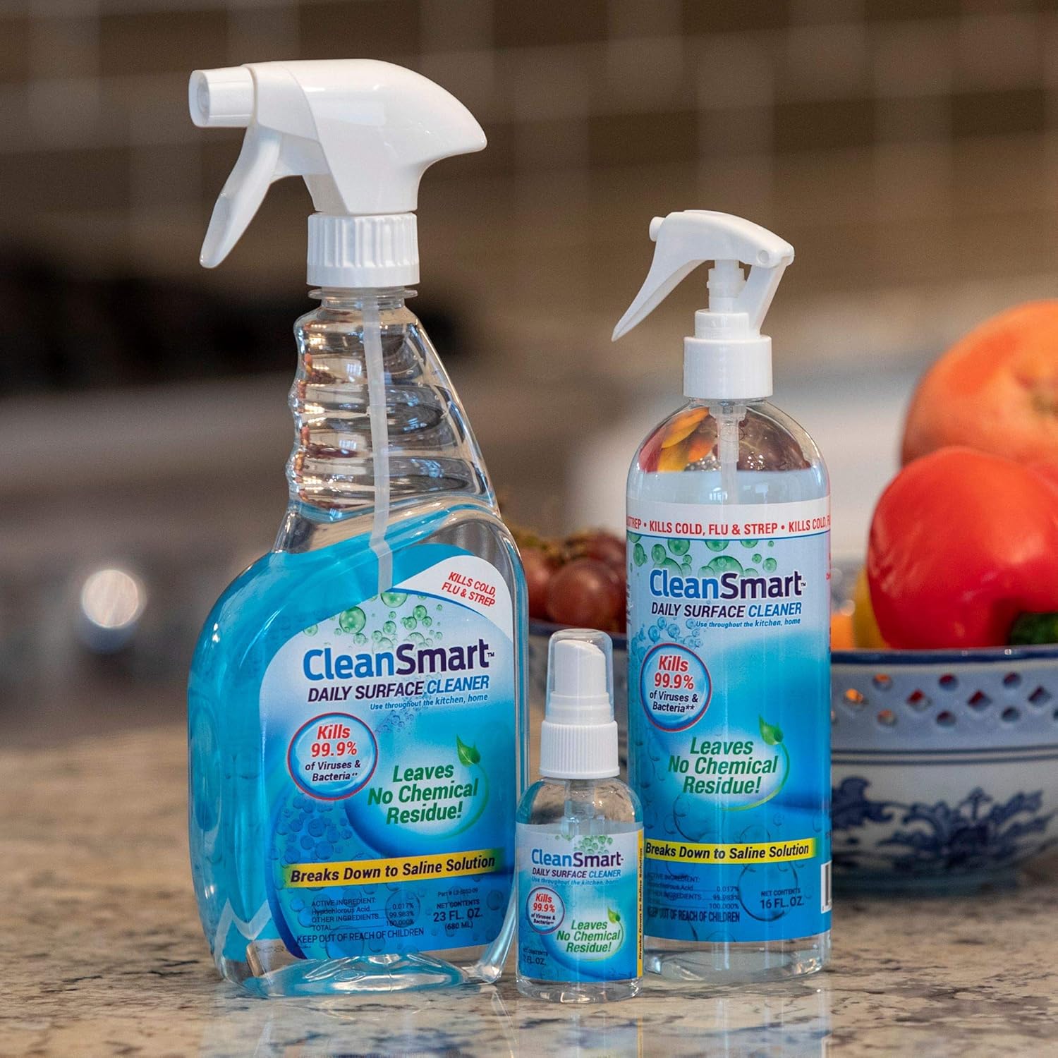 CleanSmart Daily Surface Cleaner and Pet-safe Disinfectant, Kills 99.9% of Viruses & Bacteria, 23 ounce Spray (pack of 2)