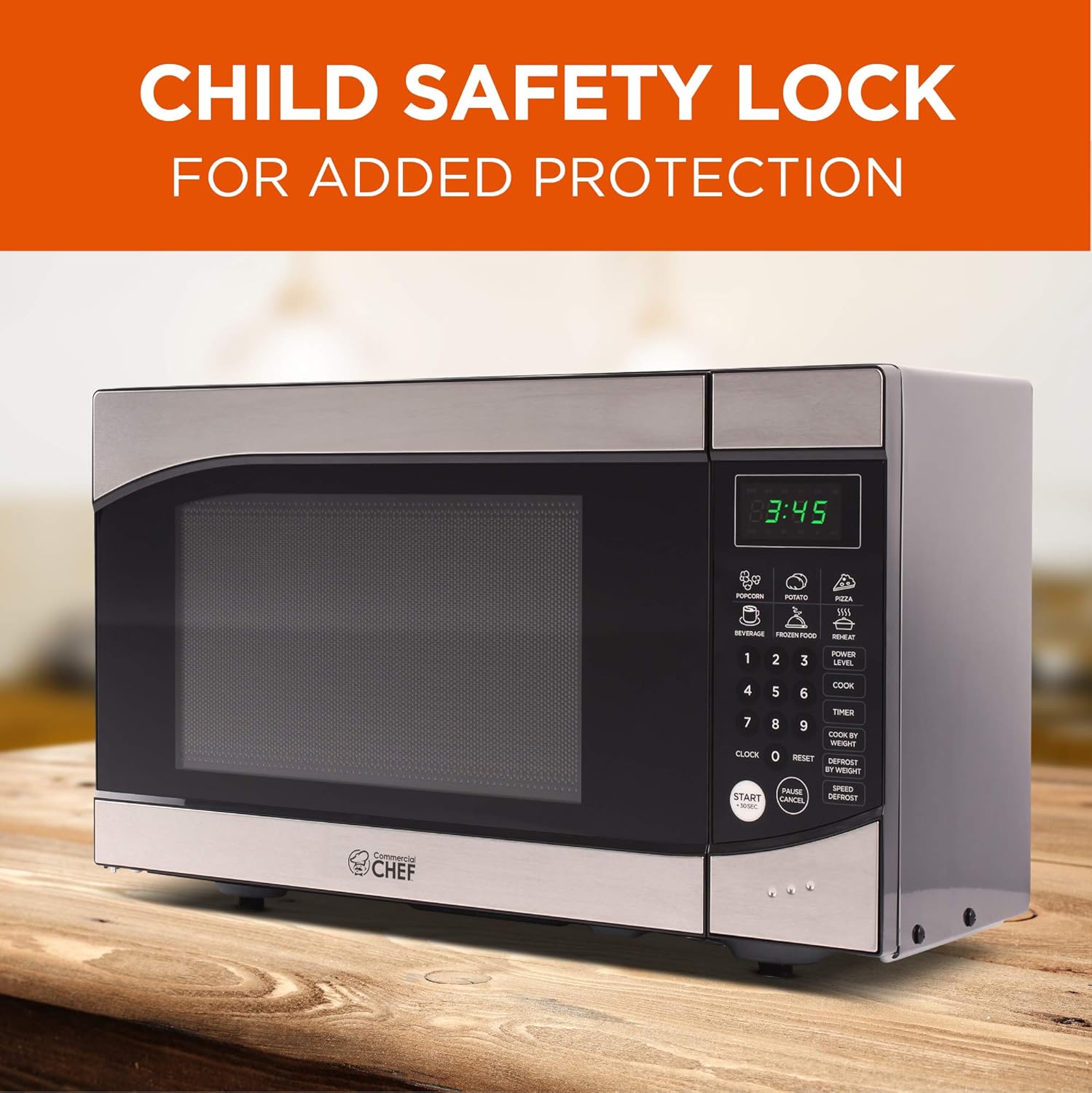COMMERCIAL CHEF 0.6 Cubic Foot Microwave with 6 Power Levels, Small Microwave with Grip Handle, 700W Countertop Microwave with 30 Minute Timer and Mechanical Dial Controls, White