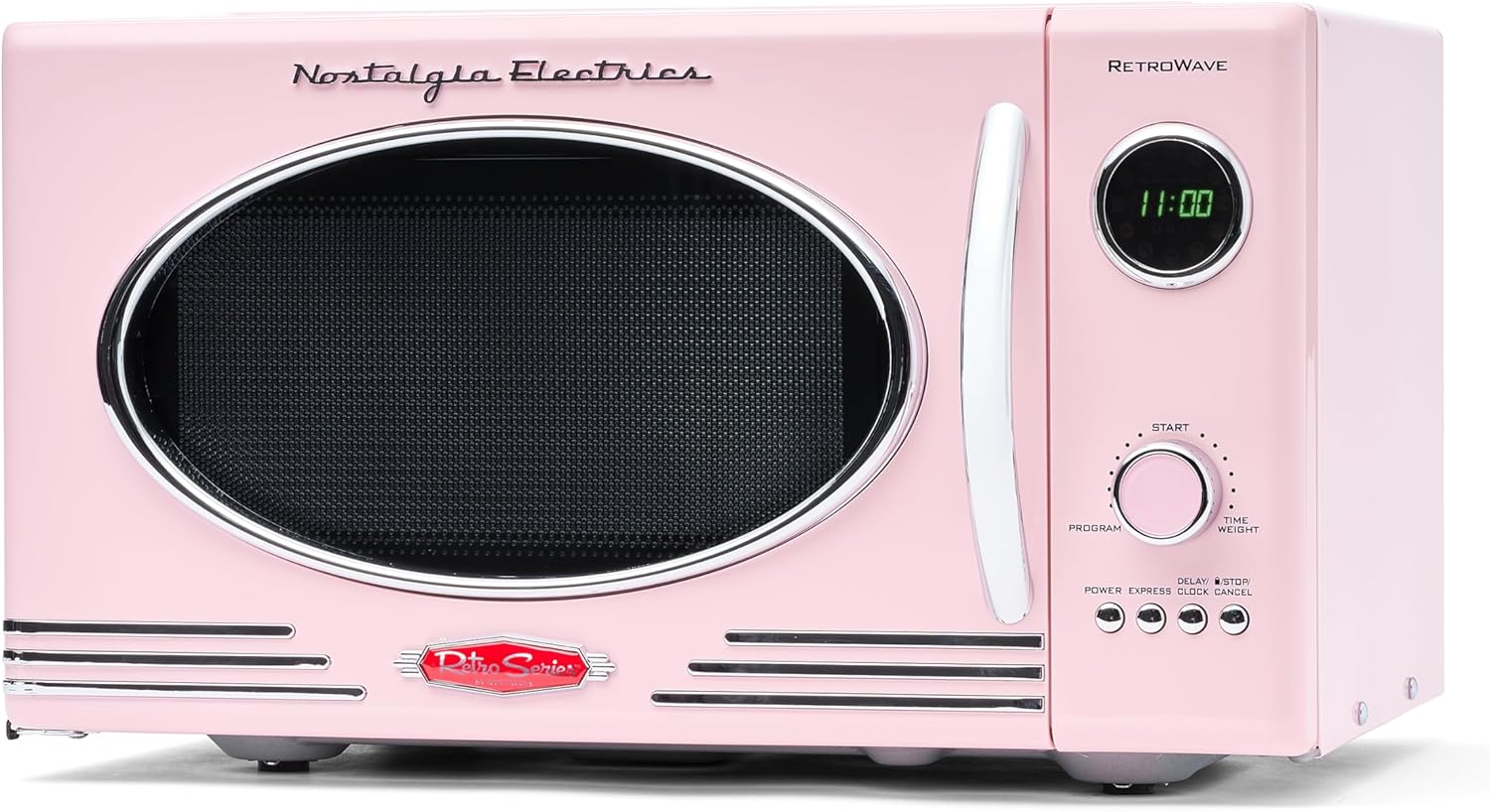 Nostalgia Retro Compact Countertop Microwave Oven - 0.7 Cu. Ft. - 700-Watts with LED Digital Display - Child Lock - Easy Clean Interior - Aqua