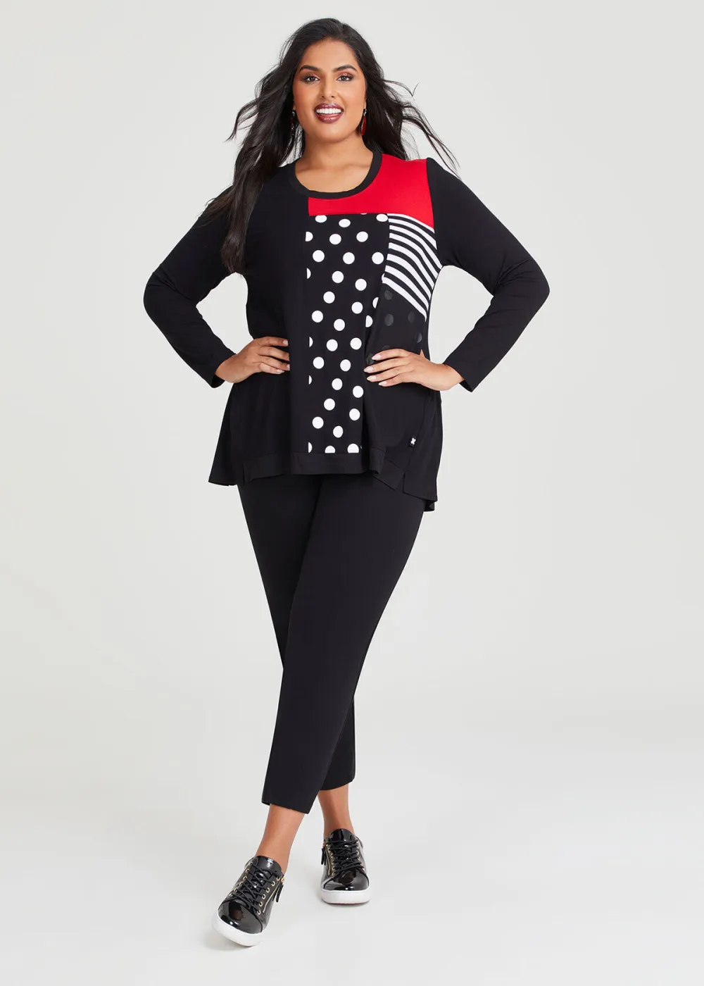 Natural Mied Abstract Top