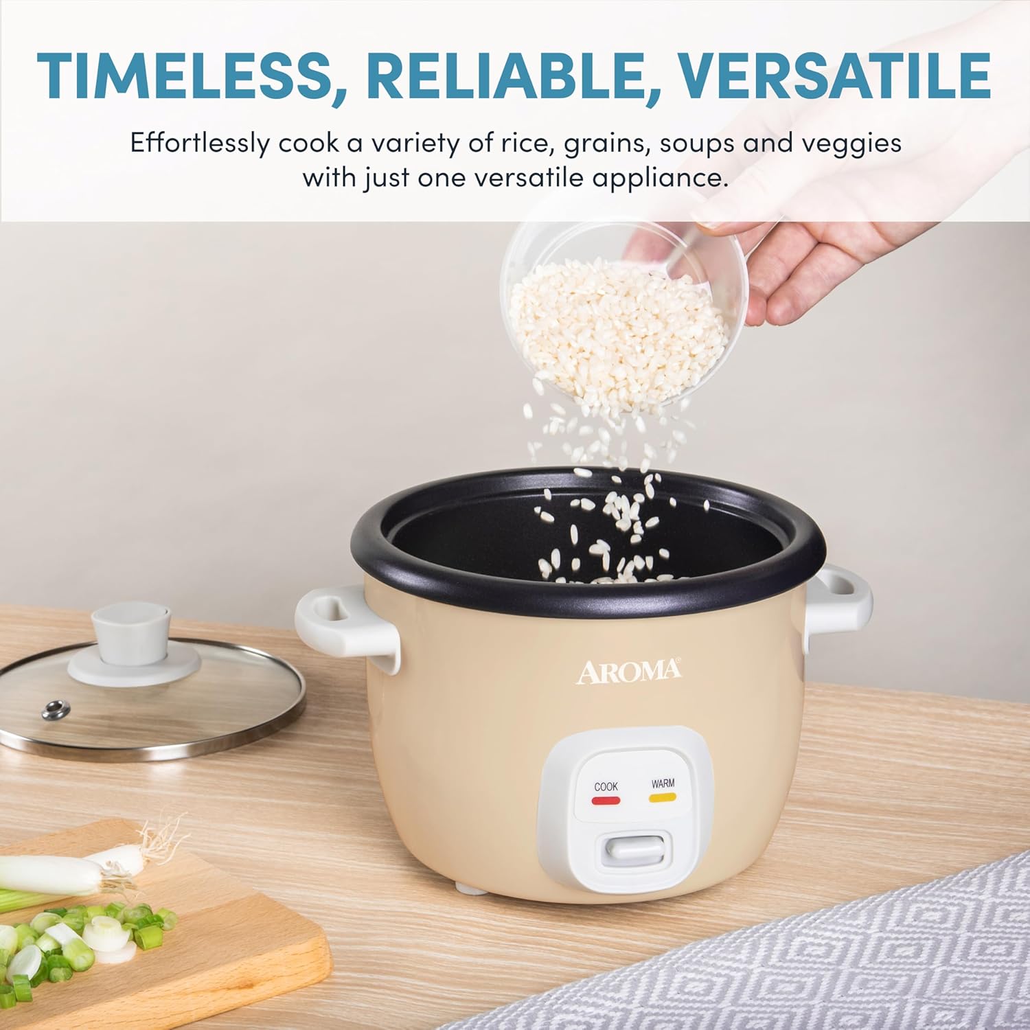 Aroma Housewares 4-Cups (Cooked) / 1Qt. Rice & Grain Cooker (ARC-302NG), White