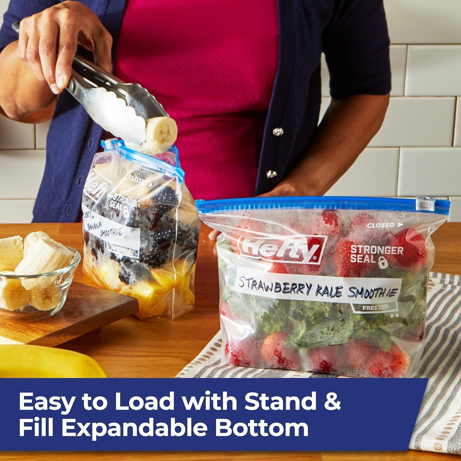 Hefty Slider Storage Bags, Quart Size, 78 Count