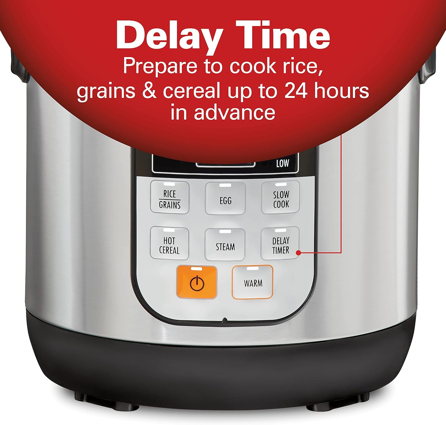 Hamilton Beach Digital Programmable Rice Cooker & Food Steamer, 8 Cups Cooked (4 Uncooked), With Steam & Rinse Basket, Stainless Steel (37518)