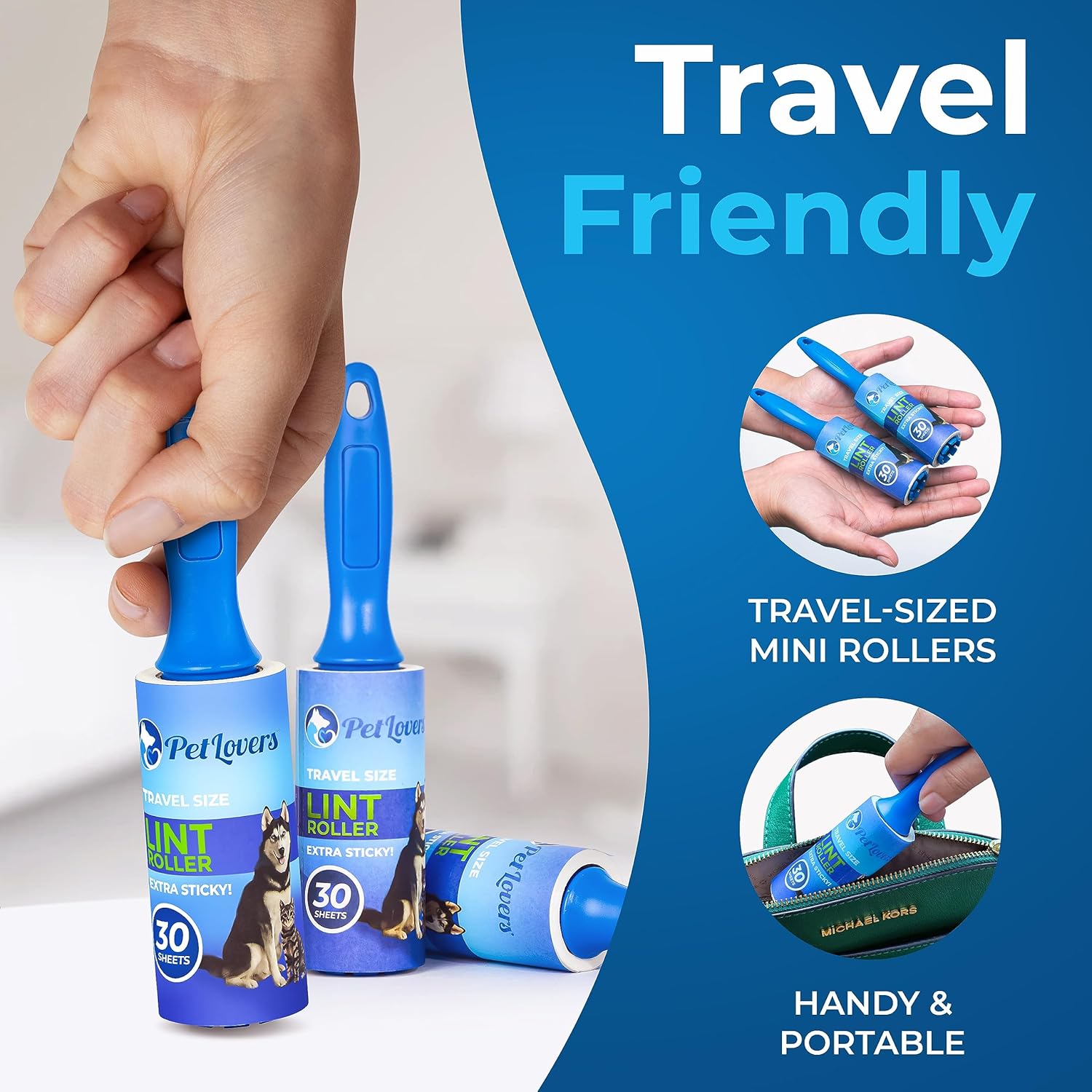 PetLovers Lint Rollers for Pet Hair Extra Sticky 420 Sheets - Lint Remover for Clothes