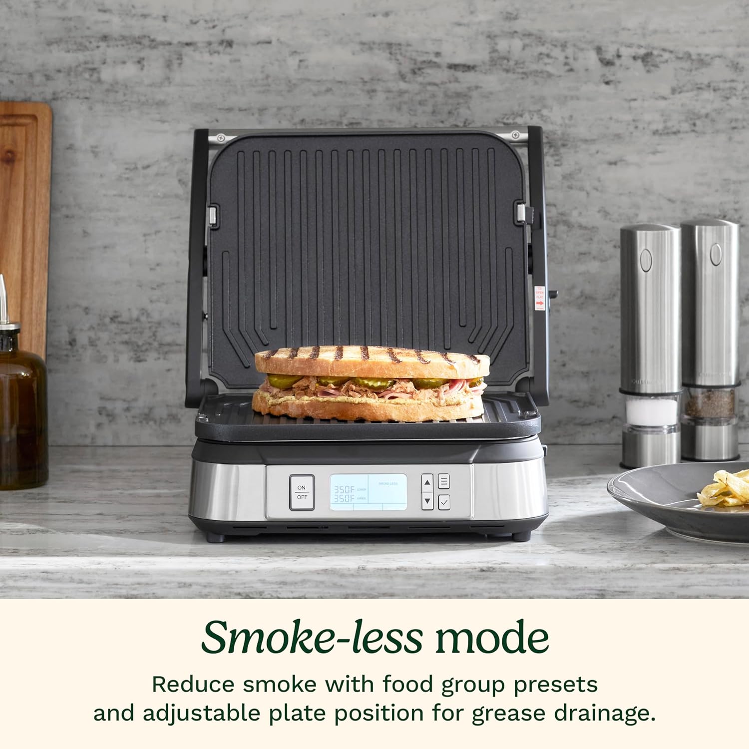 Cuisinart Panini Press, Stainless Steel Griddler, Sandwich Maker & More, 5-IN-1, GR-4NP1