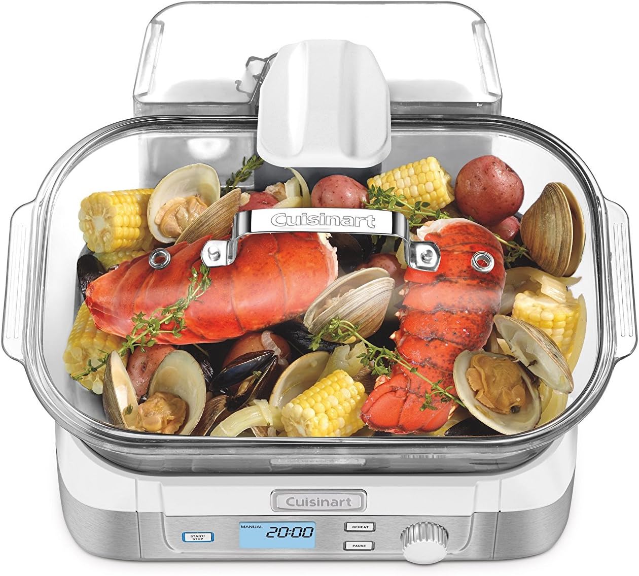 Cuisinart STM-1000 Cook Fresh Digital Glass Steamer, One Size, Stainless Steel