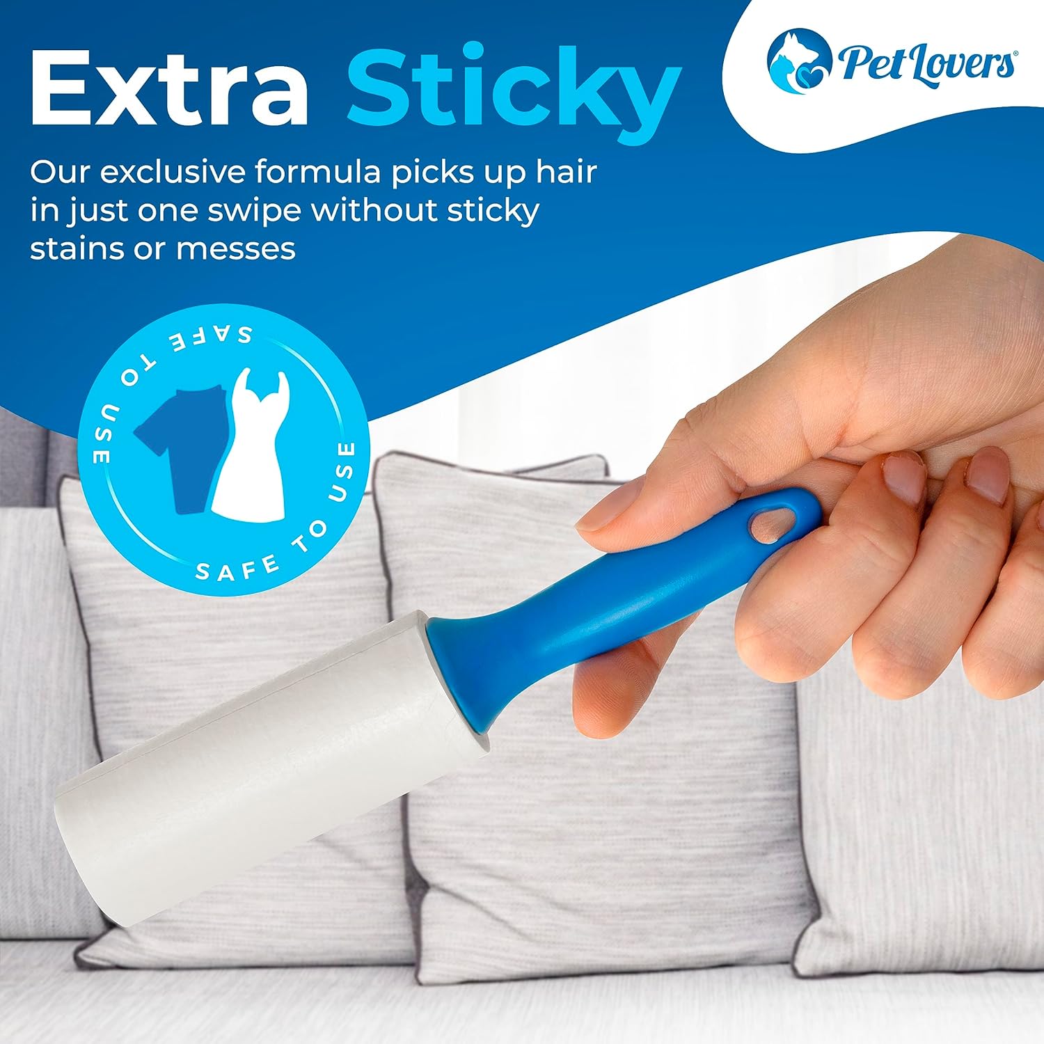 PetLovers Lint Rollers for Pet Hair Extra Sticky 420 Sheets - Lint Remover for Clothes