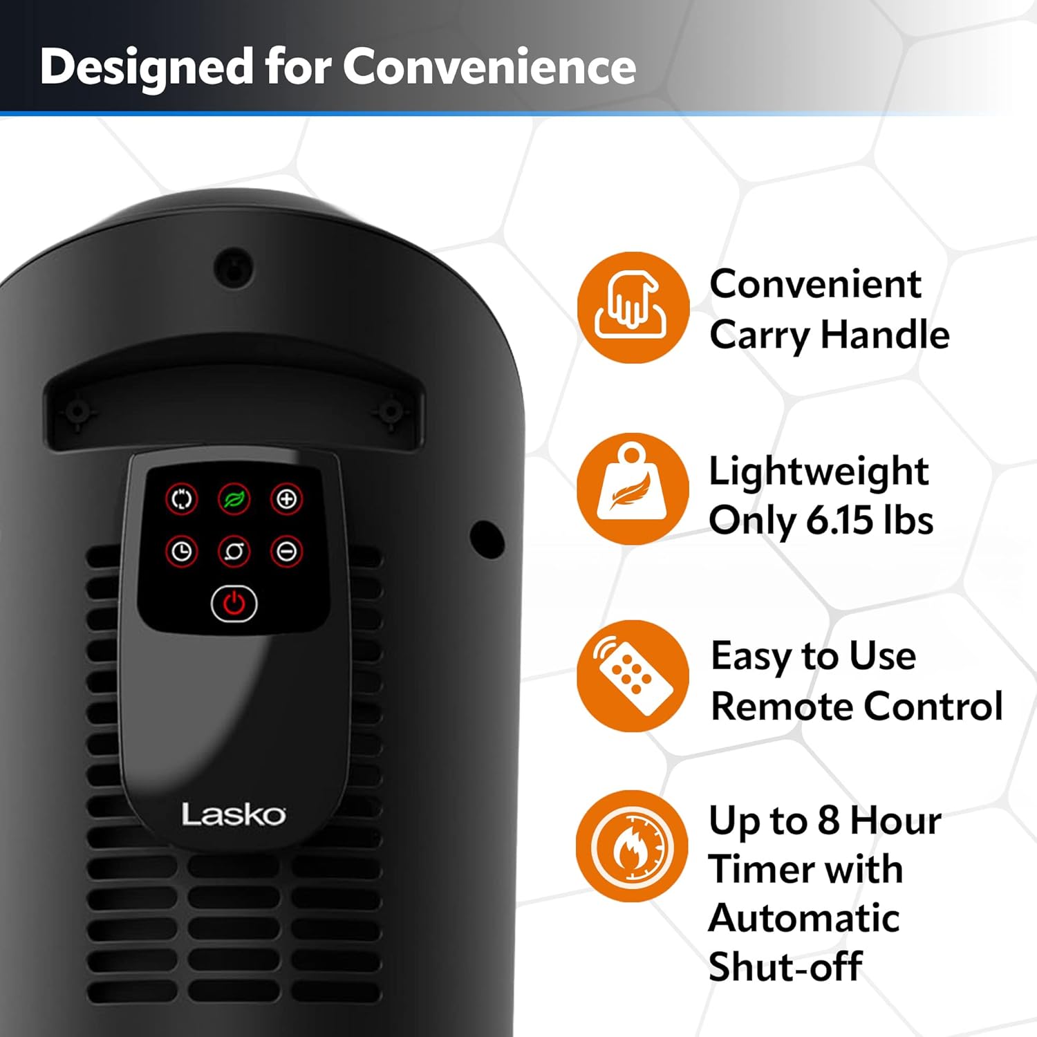 Lasko Oscillating Digital Ceramic Tower Heater for Home with Adjustable Thermostat, Timer and Remote Control, 23 Inches, 1500W, Silver, 755320, 8.5″L x 7.25″W x 23″H, Silver
