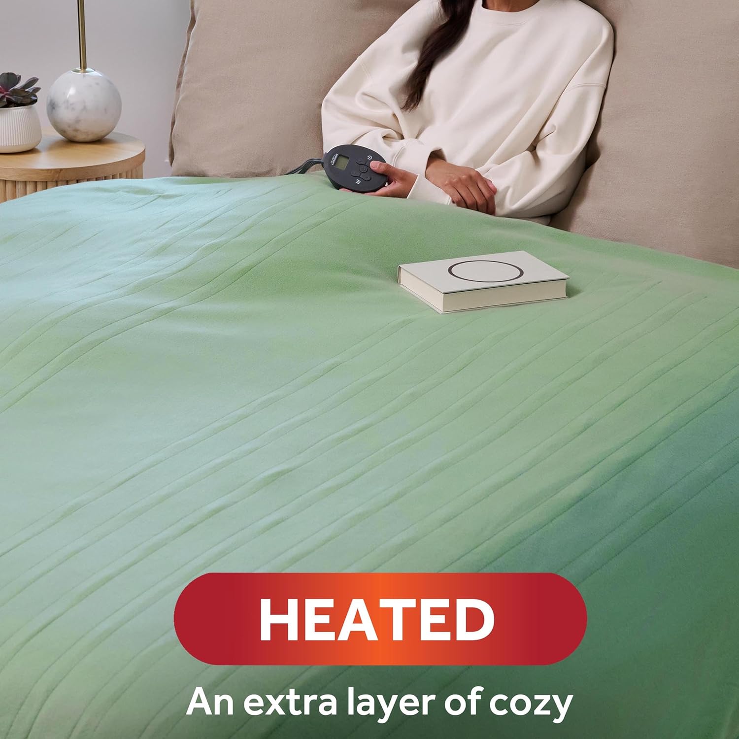 Sunbeam Royal Ultra Rodeen Blue Plaid Heated Personal Throw / Blanket, Cozy-Warm, Adjustable Heat Settings