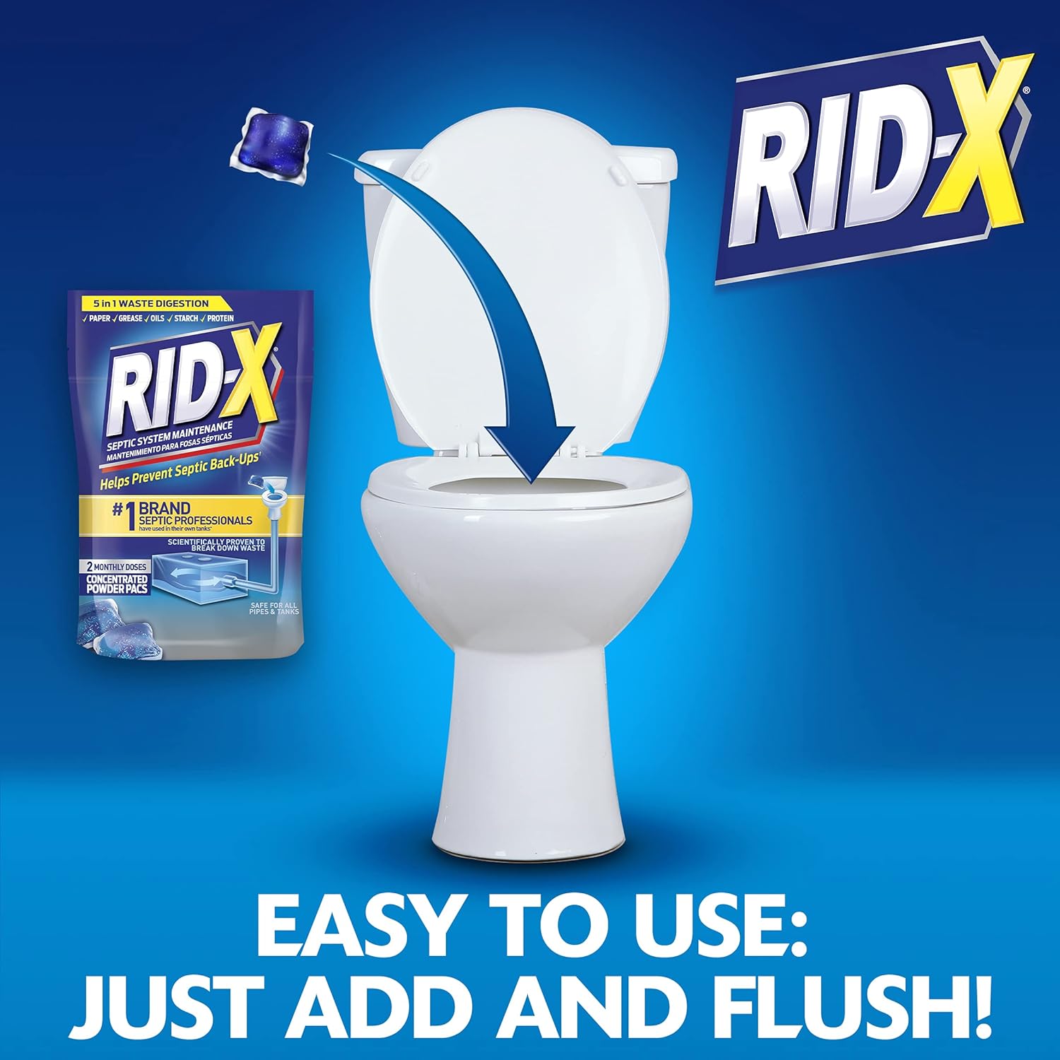 RID-X Septic Treatment, Septic Tank Treatment, 6 Month Supply Of Liquid, 48 oz