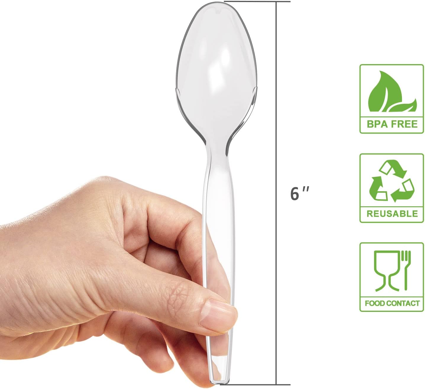 POSATE Heavy Weight Plastic Forks, Clear Disposable, 100 Count