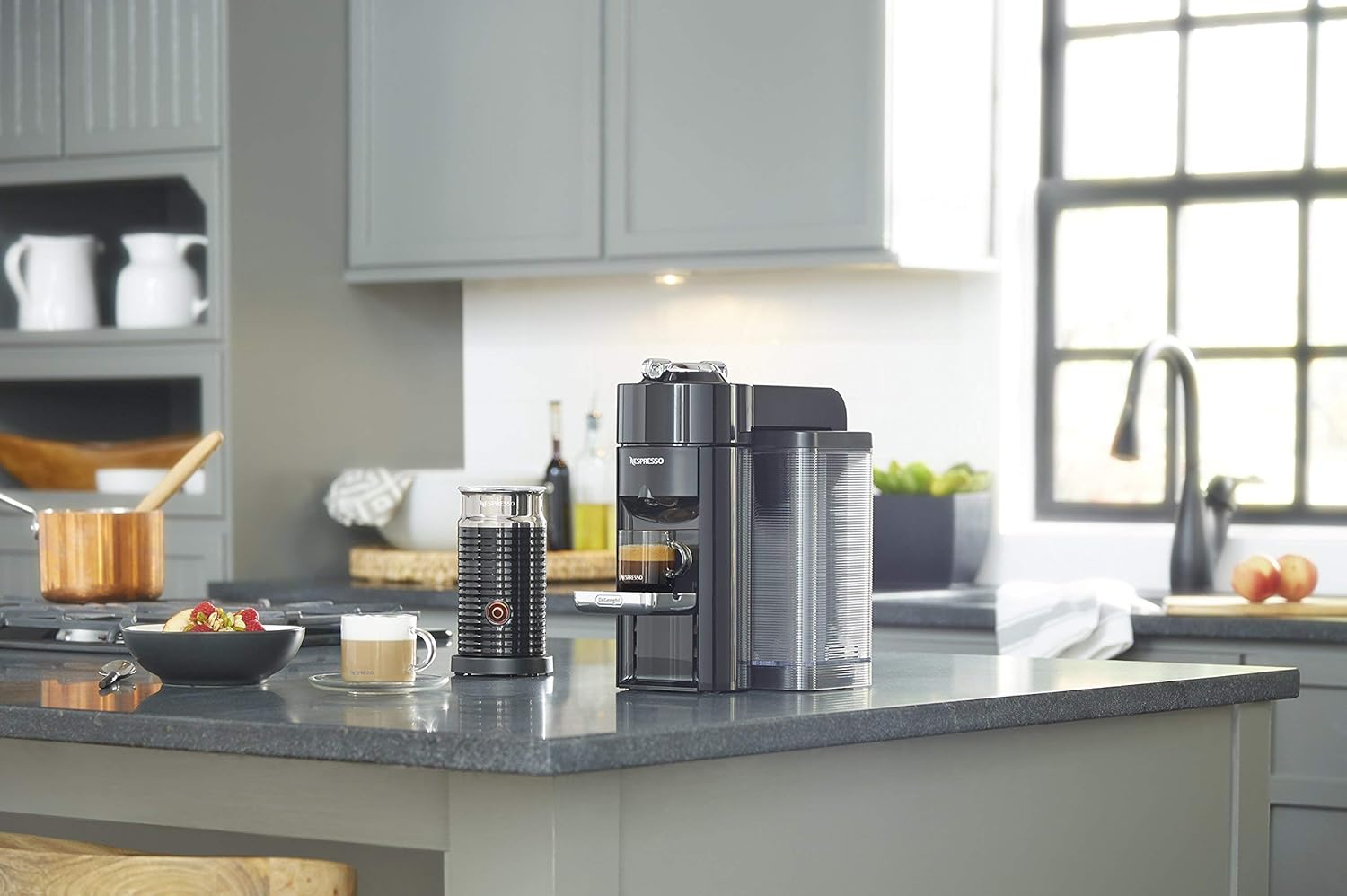 Nespresso Vertuo Coffee and Espresso Maker,1597 ml, by De'Longhi, Graphite Metal