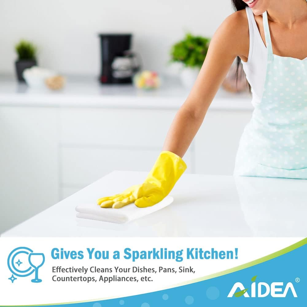 AIDEA Microfiber Cleaning Cloths White-50PK, Absorbent Cleaning Rags, Lint-Free Rags, Kitchen Towels Dusting Cloth, Bar Rags for Cleaning, Cleaning Towels Wash Cloth, Dish Towels White-11.5