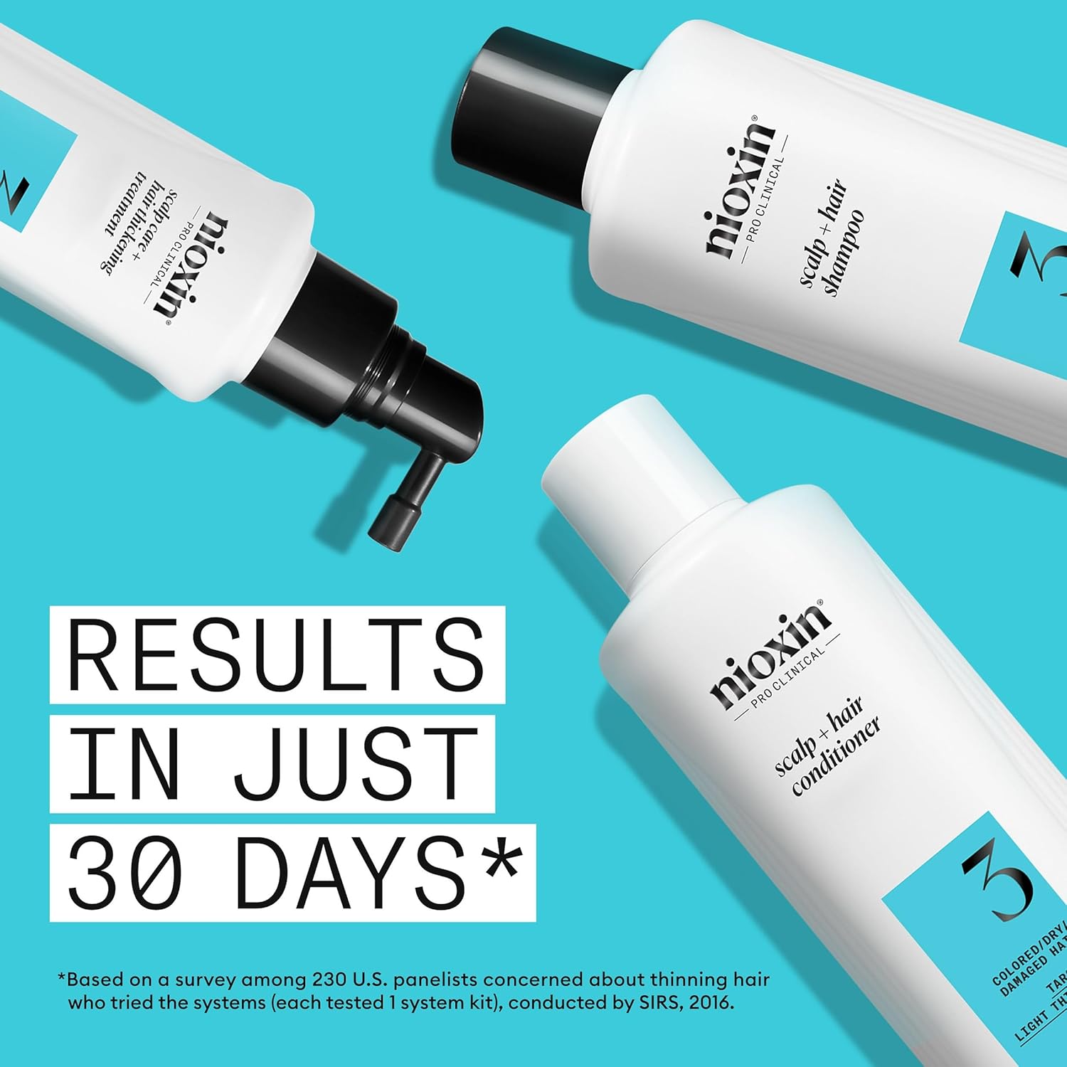Nioxin Scalp + Hair Thickening System 2 - Hair Thickening System for Natural Hair with Progressed Thinning, Full Size (Packaging May Vary)