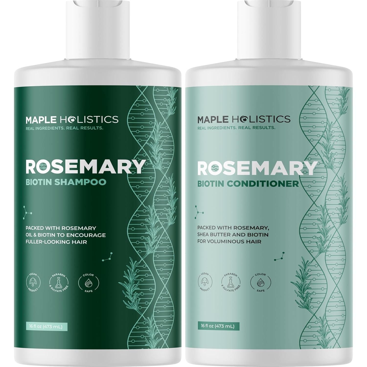 Volumizing Biotin Shampoo and Conditioner Set - Sulfate Free Shampoo and Conditioner for Dry Damaged Hair Care - Thinning Hair Shampoo and Conditioner with Nourishing Biotin and Rosemary Oil (8oz)