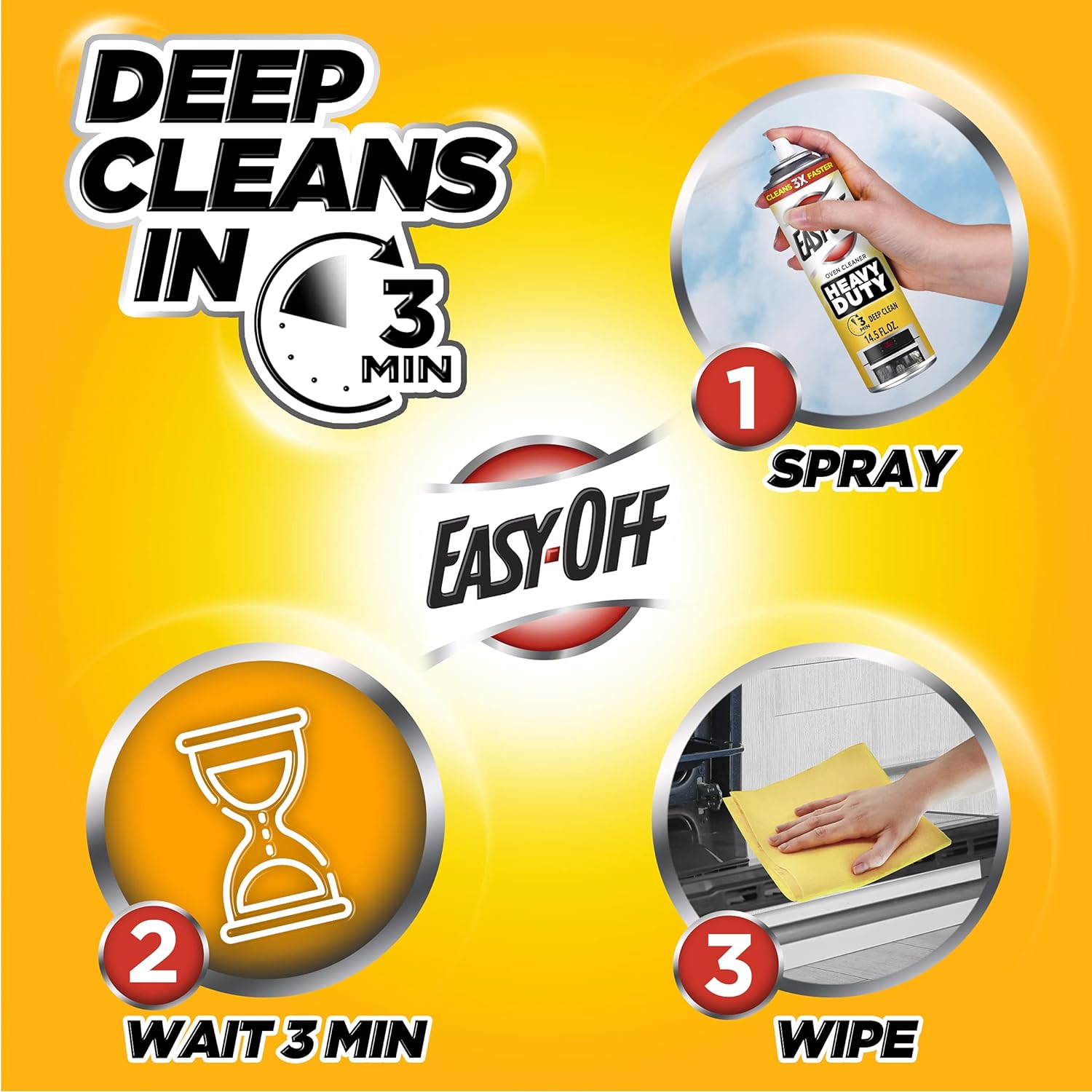 Easy Off Heavy Duty Oven Cleaner, Destroys Tough Burnt on Food and Grease, Lemon Scent, 14.5 oz Can
