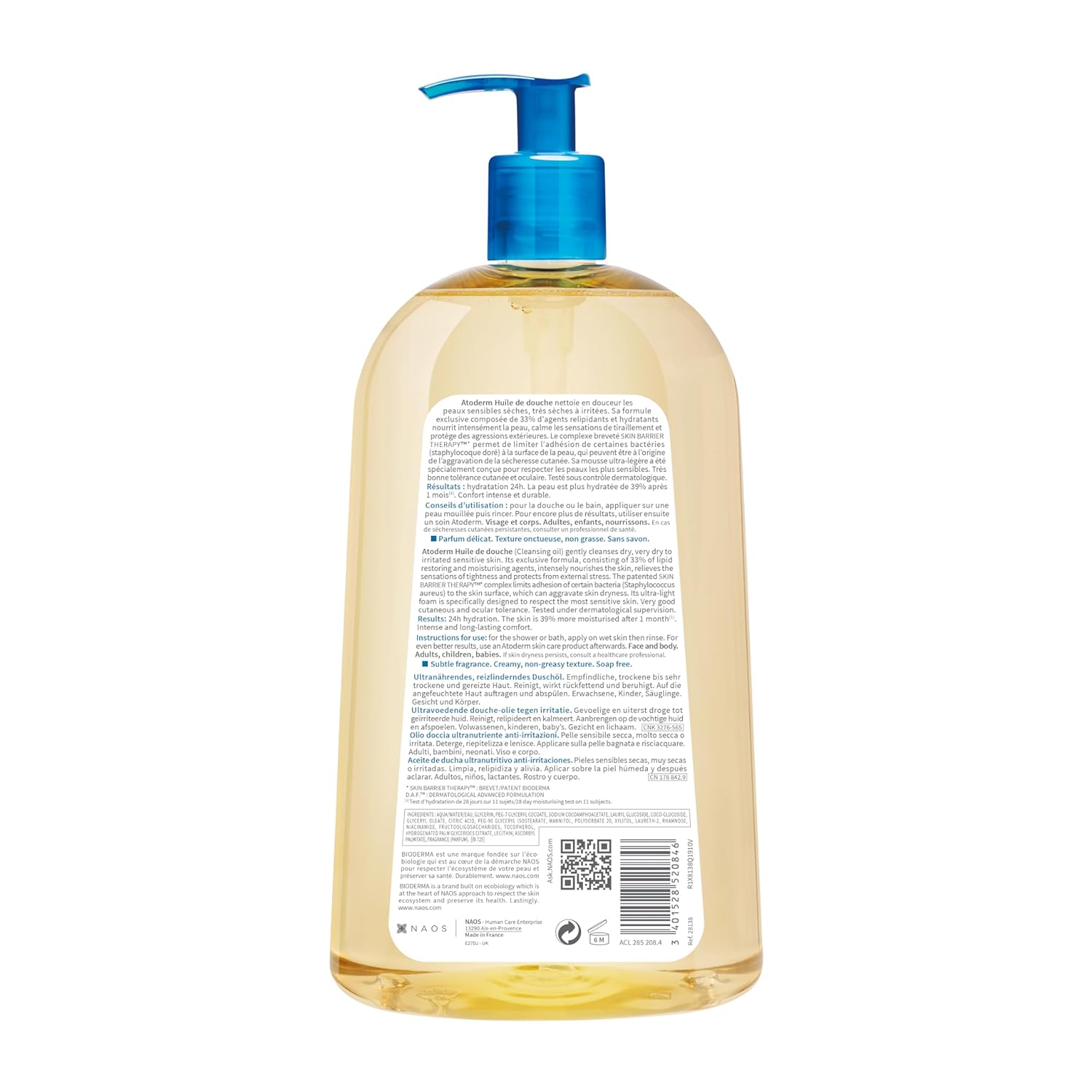 Bioderma Atoderm Shower Oil, Cleansing Oil For Face & Body, Nourishing Cleansing Oil