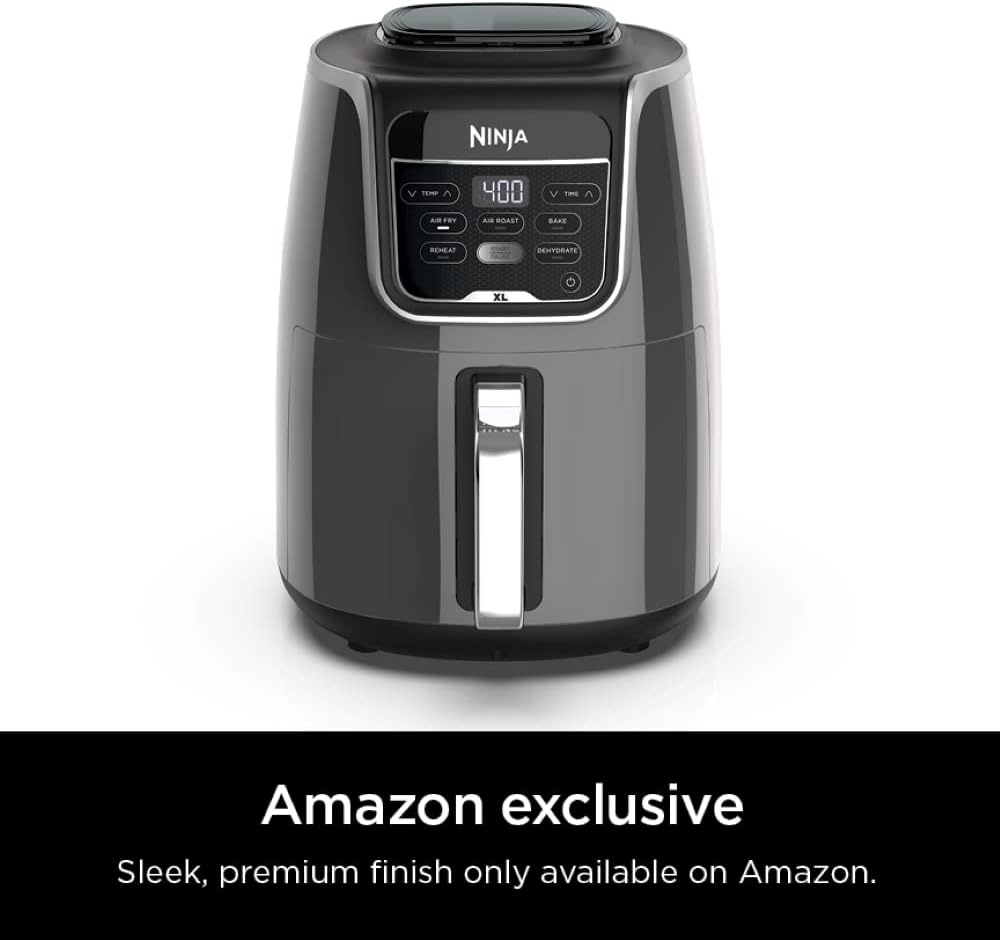 Ninja Air Fryer, Roast, Bake, Air Fry, Roast, Broil, Reheats, & Dehydrates, 4-in-1, Fries, Frozen Food, Veggies, and Juicy Meat, Less Oil, Easy Meals, Healthy Meals