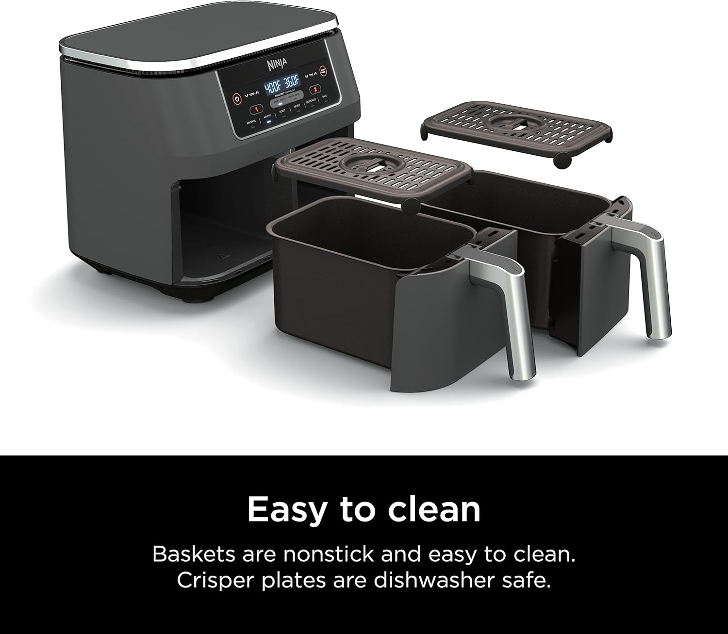 Ninja Air Fryer, Thermometer, Roast, Bake, Air Fry, Crisps, Broil, Reheats, Keep Warm, 10-in-1, Fries, Frozen Food, Veggies, and Meat, Quick Meals, Healthy Meals, Less Oil