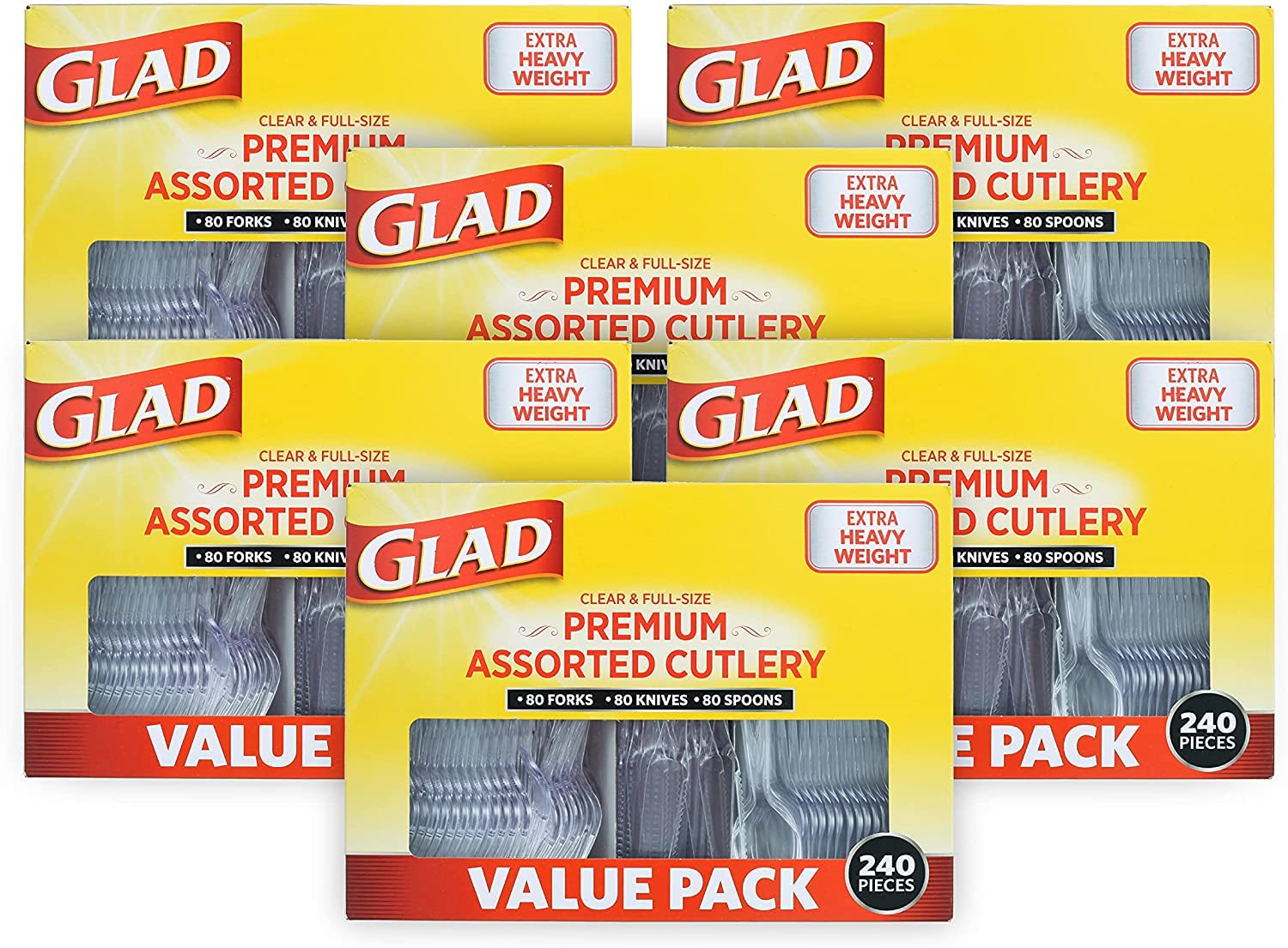 Glad, 240 Count (Pack of 1), Clear Assorted Cutlery