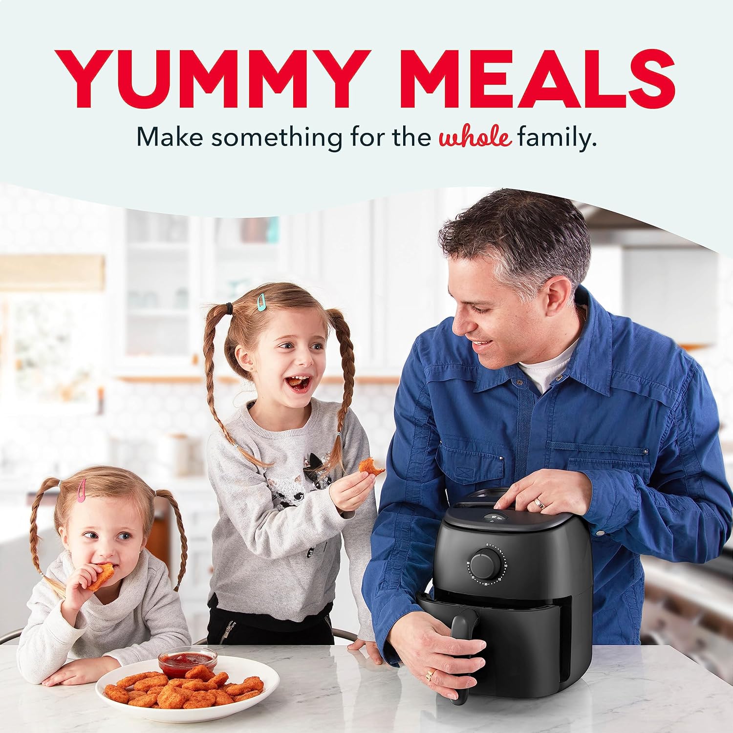 DASH Tasti-Crisp™ Electric Air Fryer Oven, 2.6 Qt., Aqua – Compact Air Fryer for Healthier Food in Minutes, Ideal for Small Spaces - Auto Shut Off, Analog, 1000-Watt