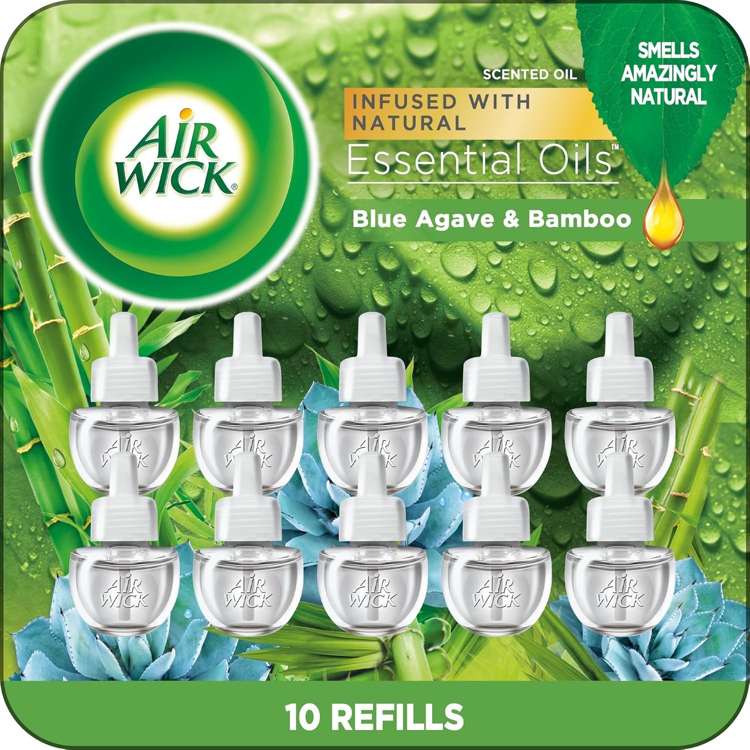 Air Wick Plug in Scented Oil Refill, 10ct, Lavender & Chamomile, Air Freshener, Essential Oils, Eco Friendly