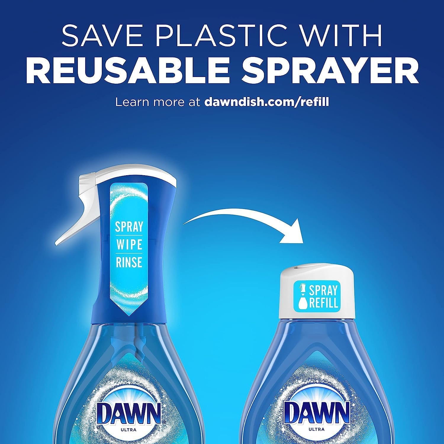 Dawn Powerwash Spray Starter Kit, Platinum Dish Soap, Fresh Scent, 1 Starter Kit + 1 Dawn Powerwash Refill, 16 fl oz each (Pack of 2)