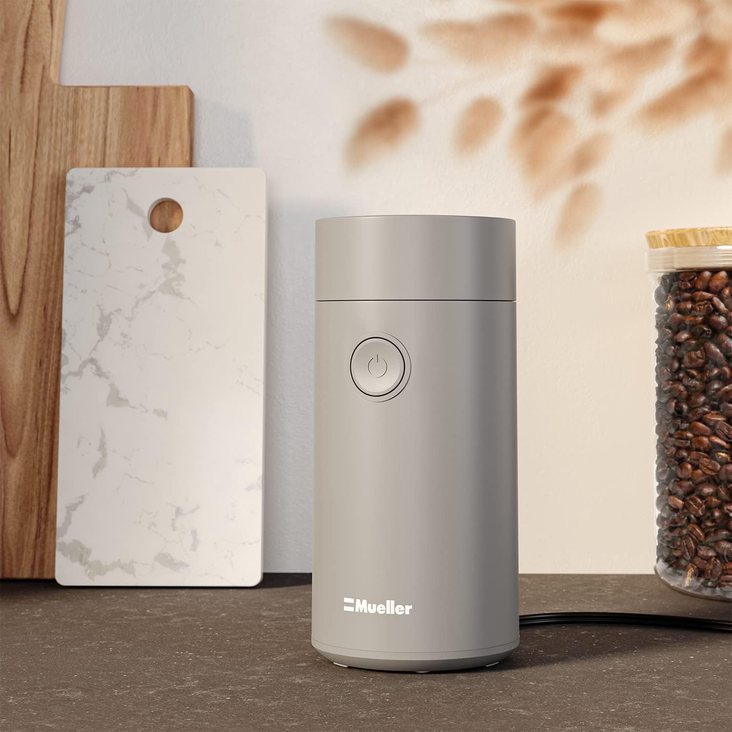 MuellerLiving HyperGrind Precision Electric Spice/Coffee Grinder Mill with Large Grinding Capacity and Powerful Motor also for Spices, Herbs, Nuts, Grains, Grey