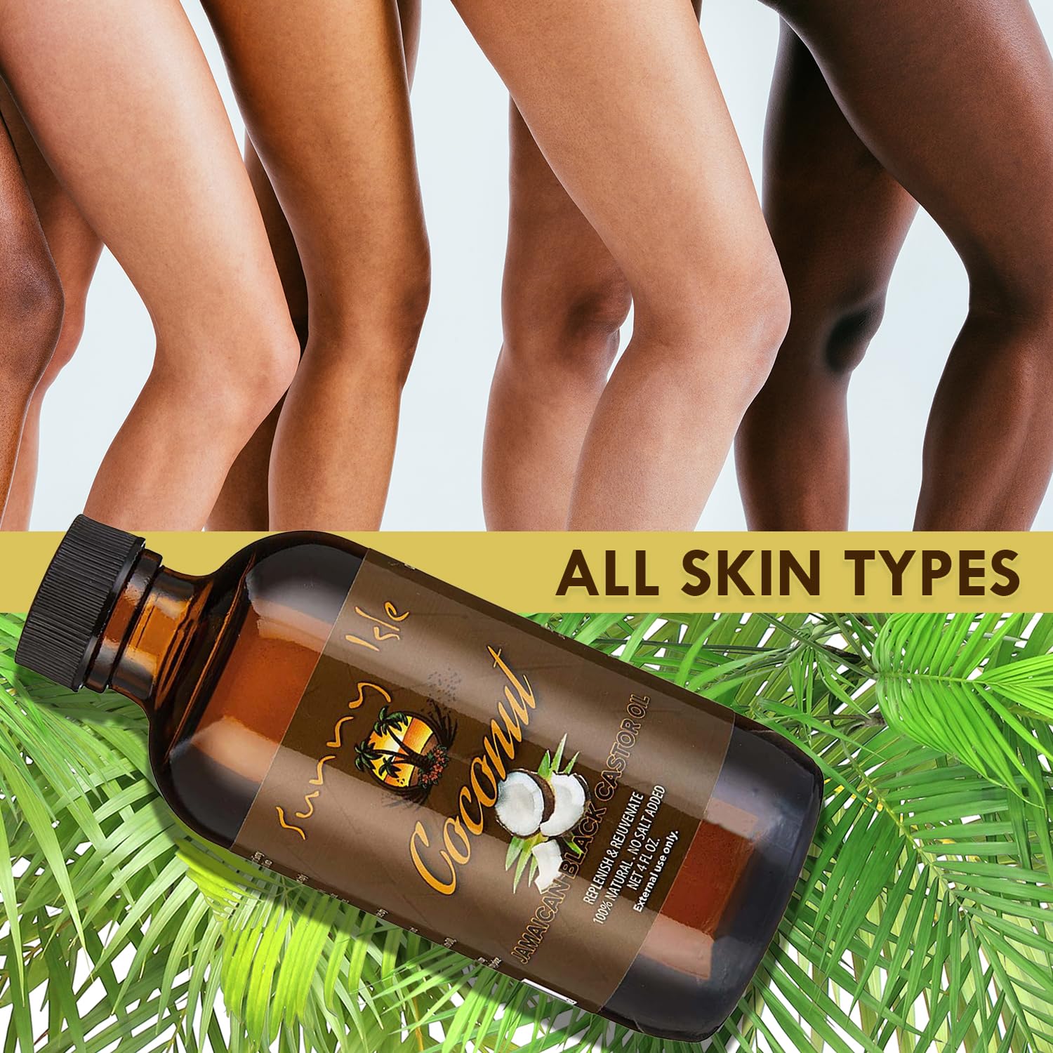 Sunny Isle Jamaican Black Castor Oil 4oz | 100% Natural Treatment for Hair, Scalp and Skin