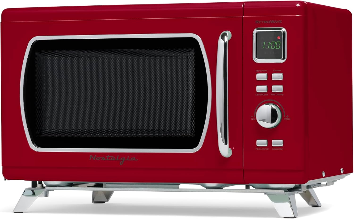 Nostalgia Retro Compact Countertop Microwave Oven - 0.7 Cu. Ft. - 700-Watts with LED Digital Display - Child Lock - Easy Clean Interior - Aqua