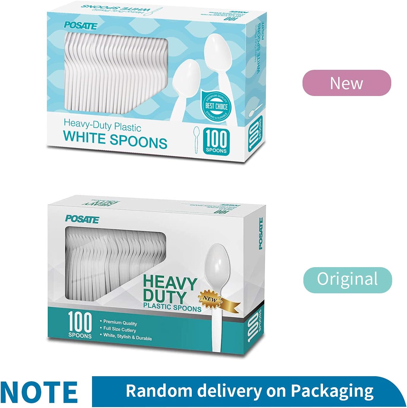 POSATE Heavy Weight Plastic Forks, Clear Disposable, 100 Count