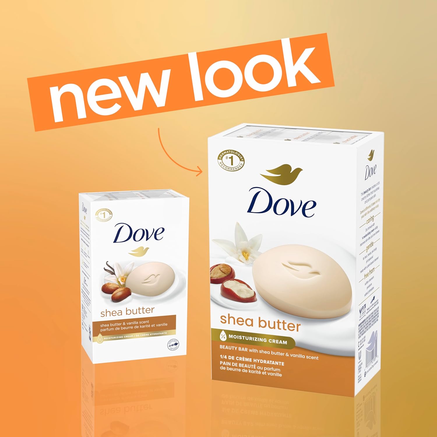 Dove Beauty Bar Gentle Skin Cleanser Shea Butter 8 Bars Moisturizing for Gentle Soft Skin Care More Moisturizing Than Bar Soap 3.75 oz
